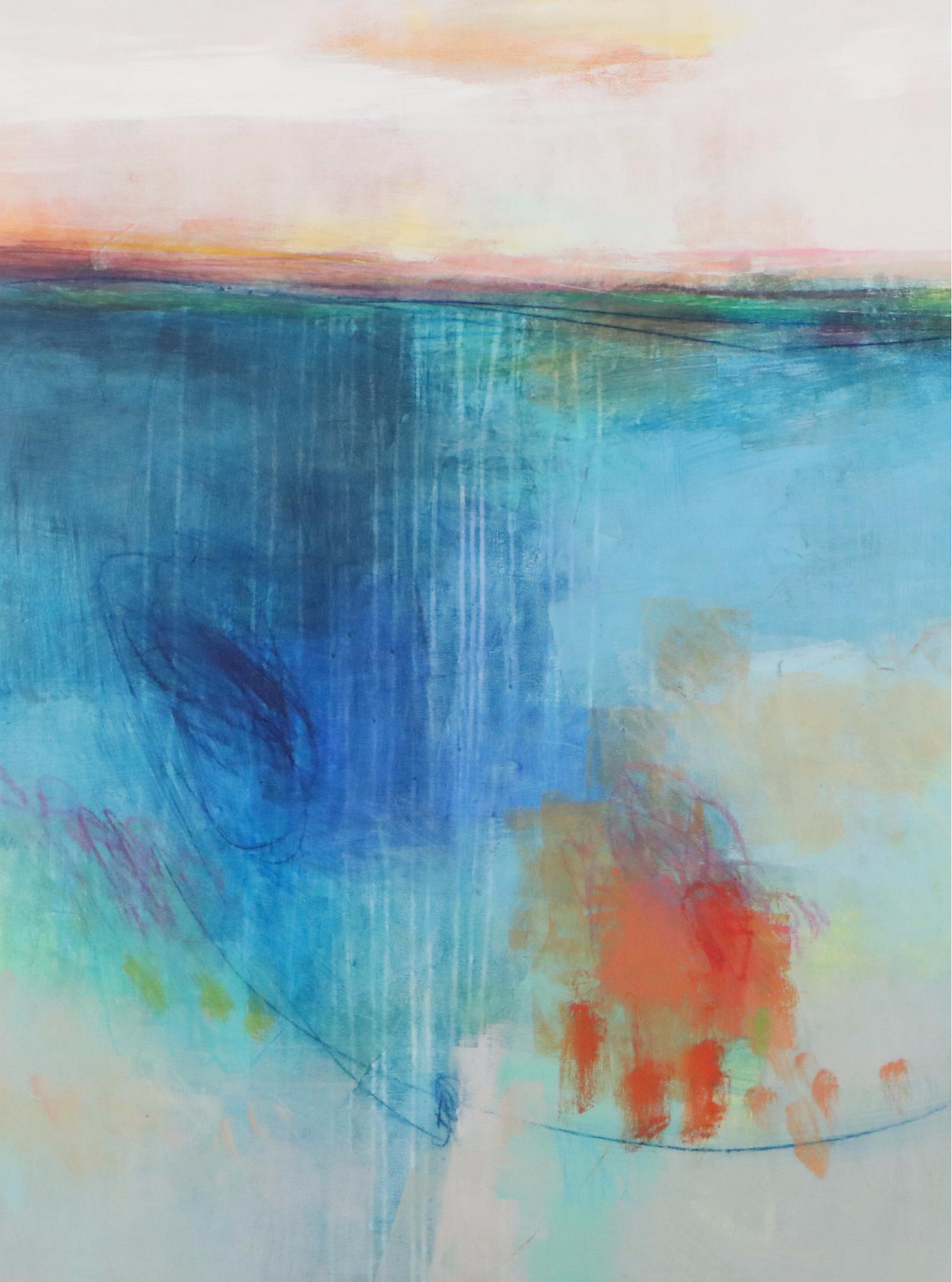 Ursula J. Brenner Abstract Mixed Media Painting, 21st Century