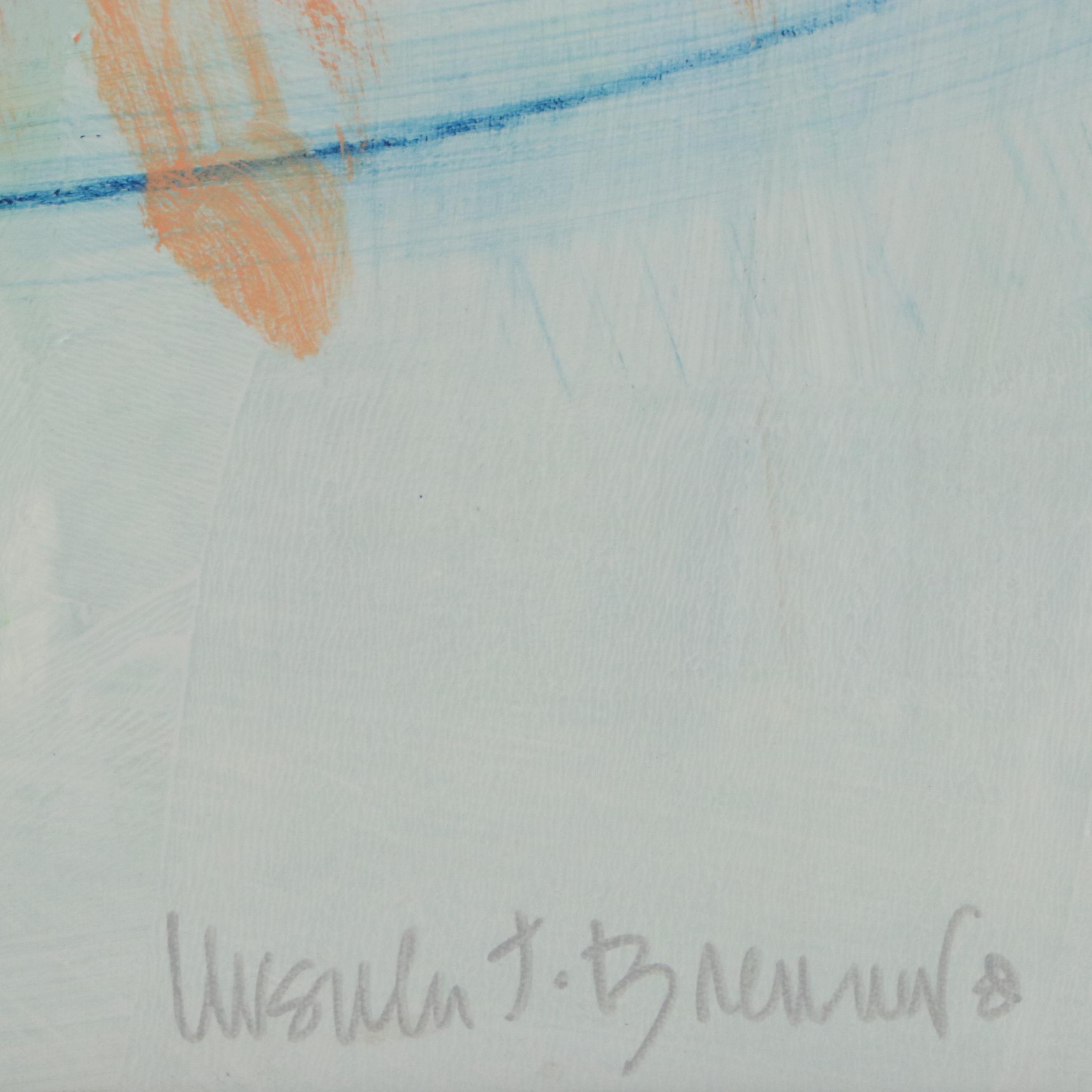 Ursula J. Brenner Abstract Mixed Media Painting, 21st Century