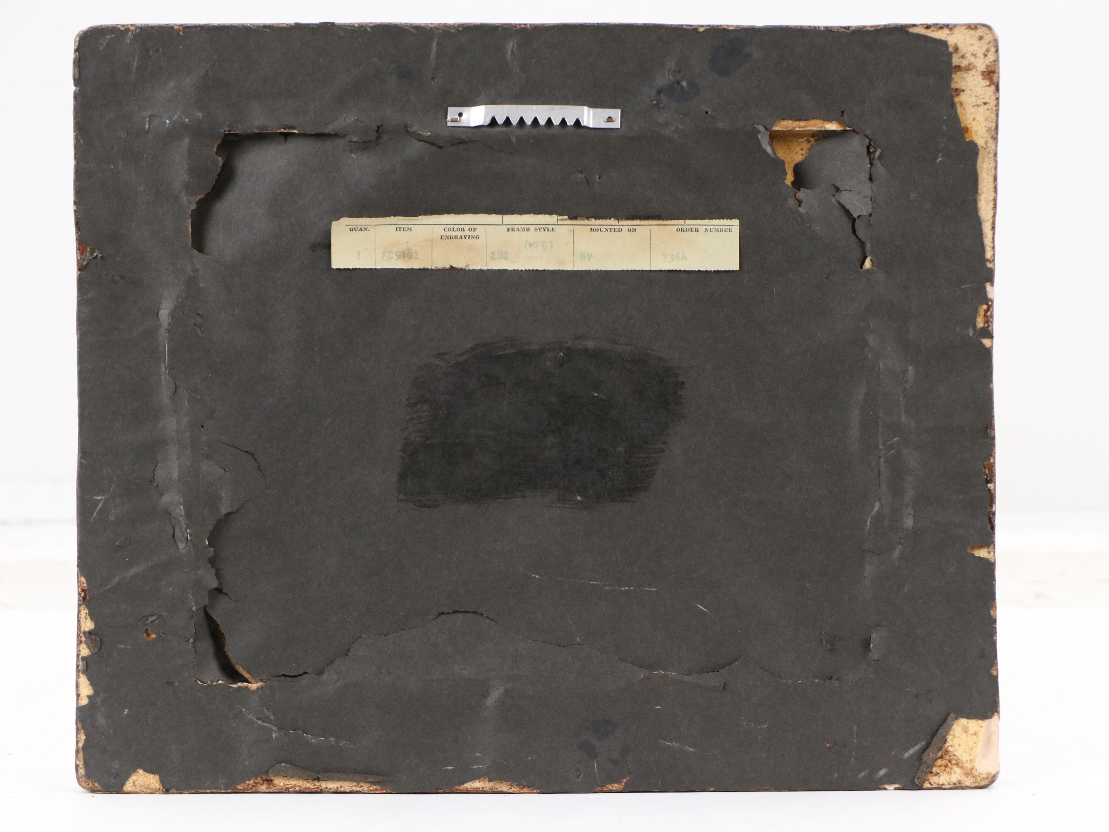 Martini Resin Etching of Old Man with Pipe, Mid to Late 20th Century