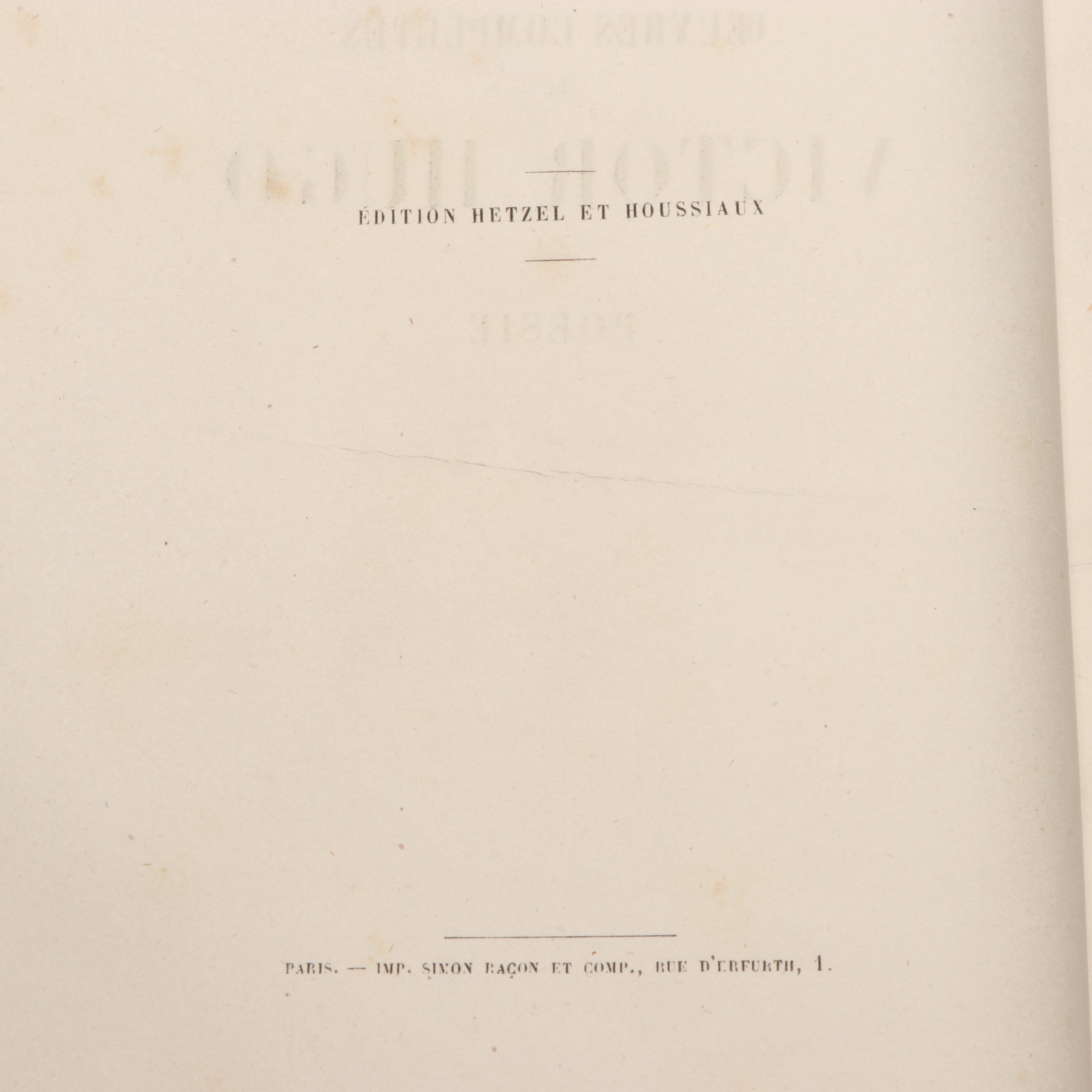 "Oeuvres Complètes de Victor Hugo" by Alexandre Houssiaux with More French Books