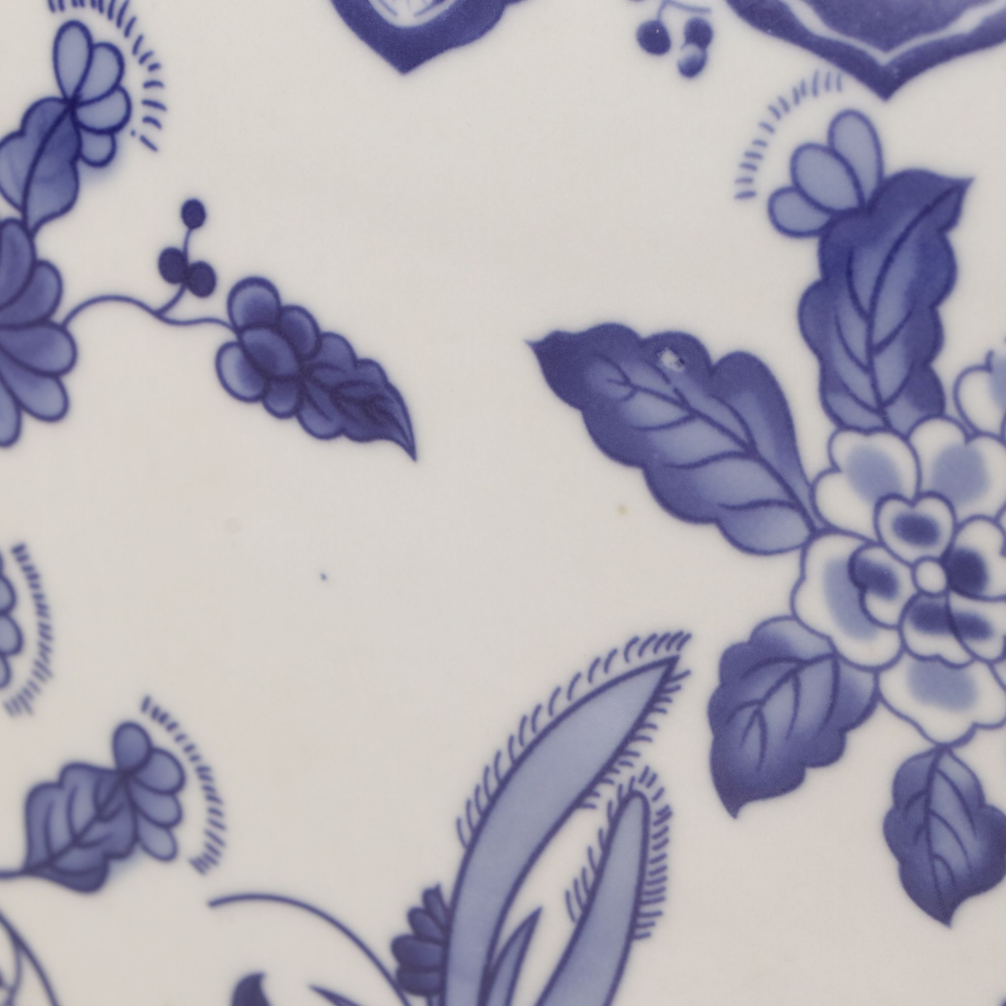 Chinese Porcelain Blue and White Table Lamp with Cotton Shade