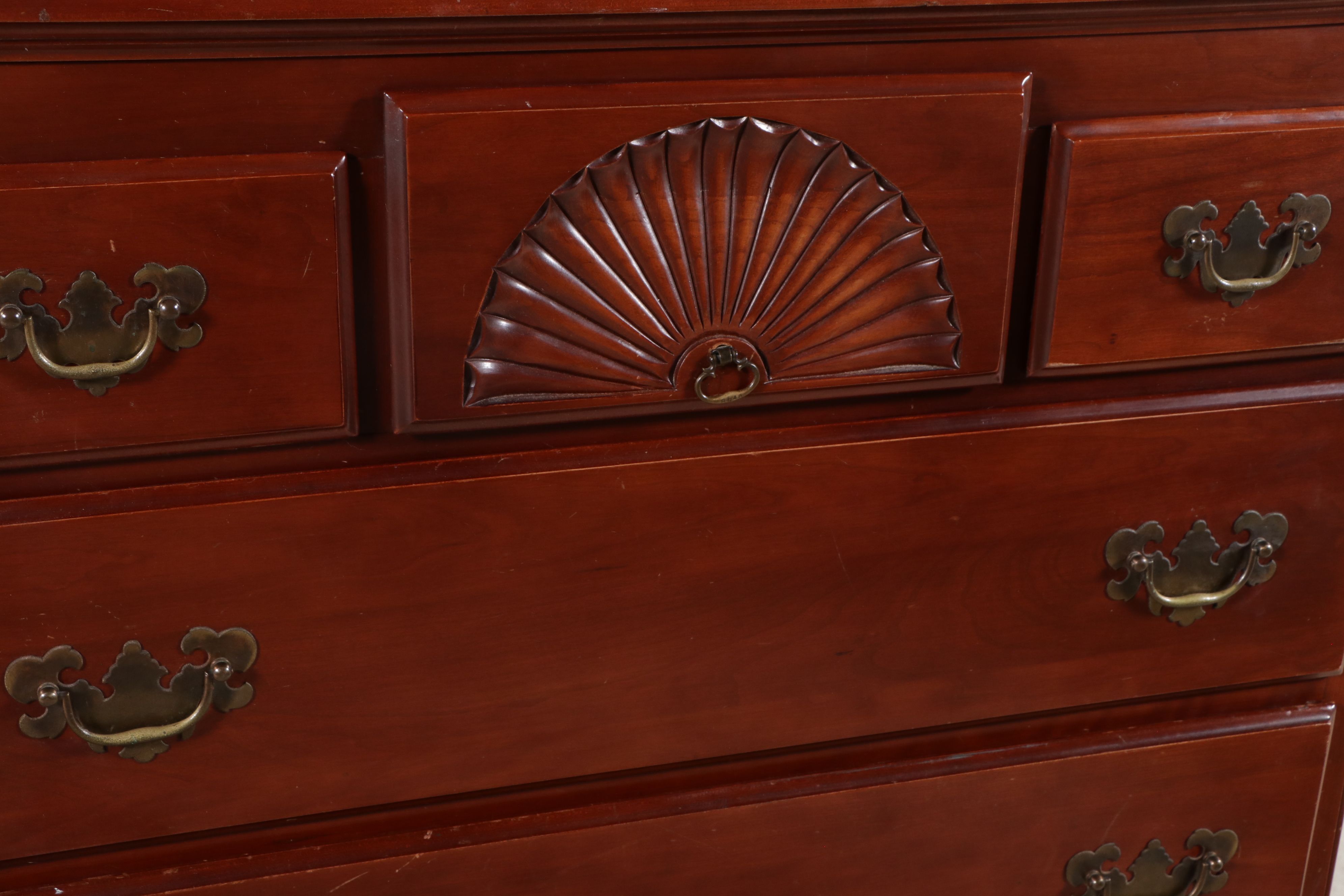 Kling Chippendale Style Mahogany Finish Chest on Chest Style Desk