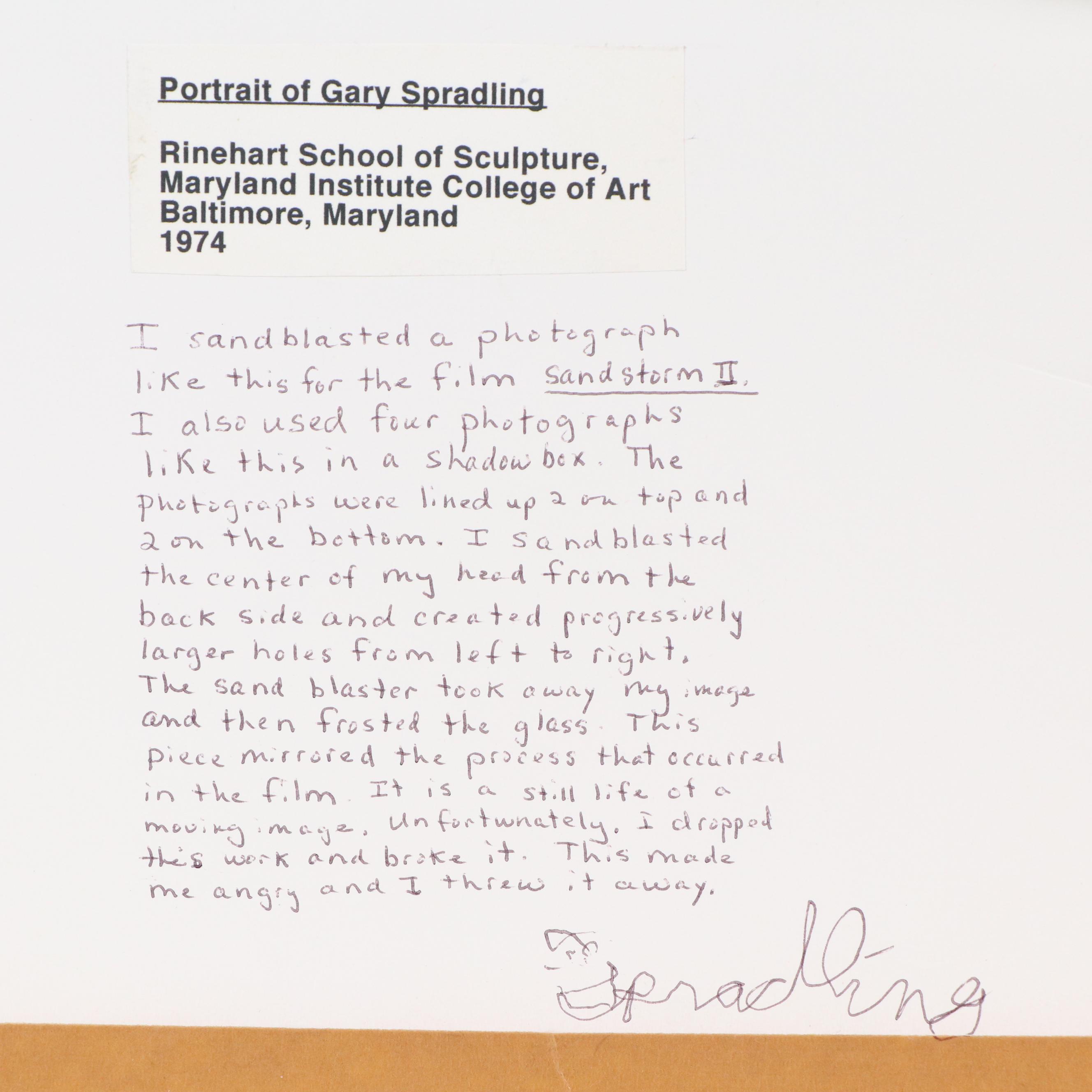 Gary Spradling Digital Photography Self Portrait, 1974