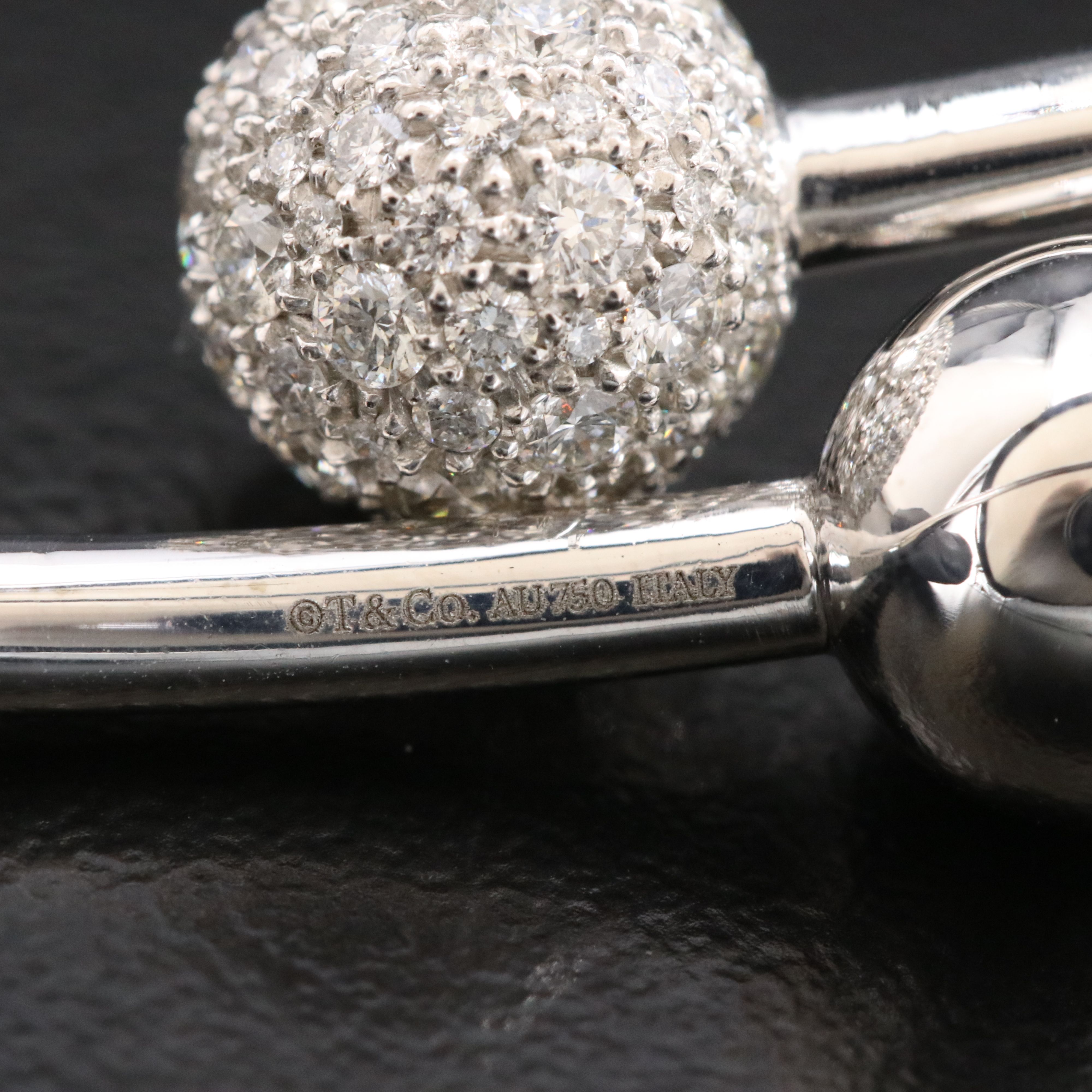 Tiffany & Co. HardWear 18K 0.73 CTW Diamond Ball Bypass Bracelet