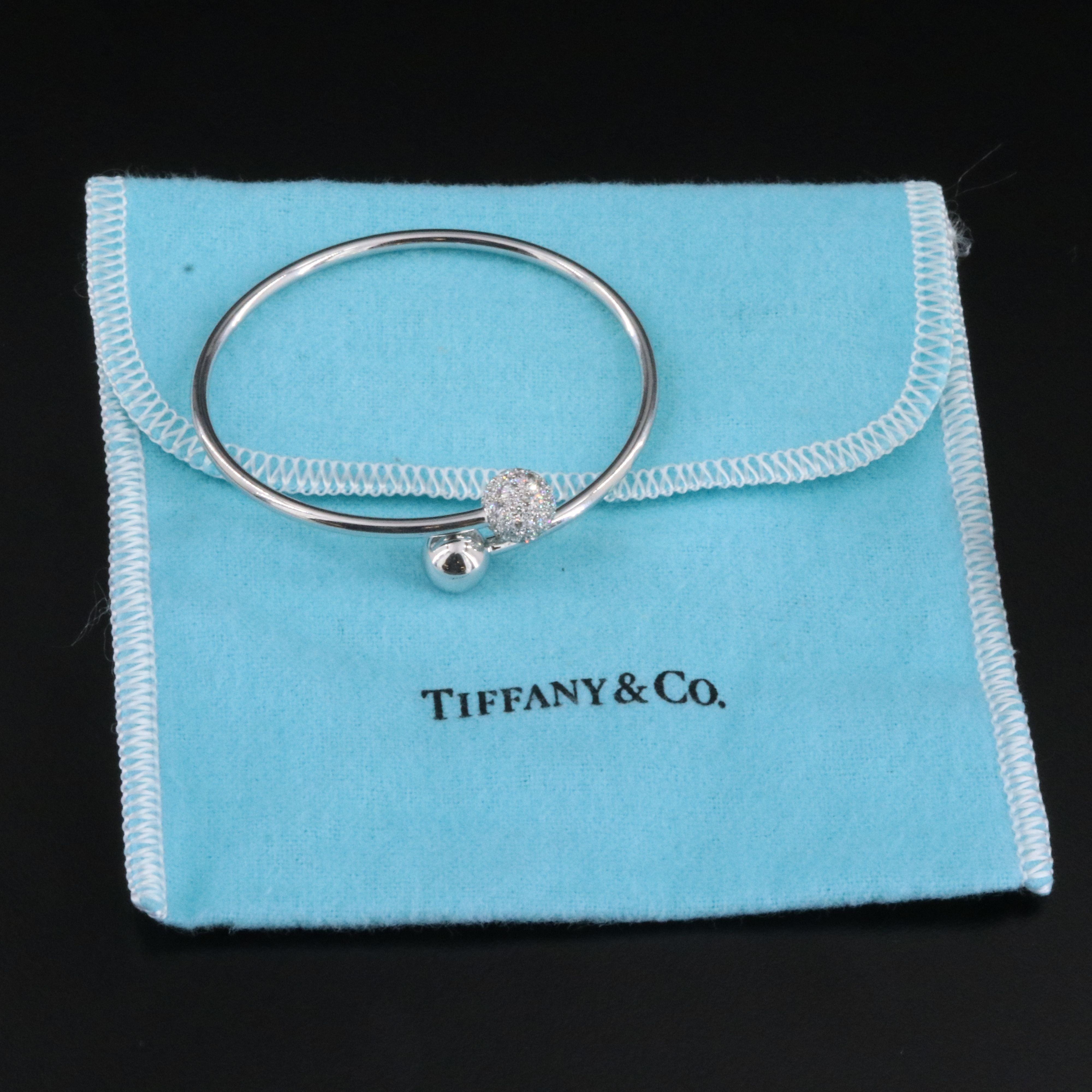 Tiffany & Co. HardWear 18K 0.73 CTW Diamond Ball Bypass Bracelet