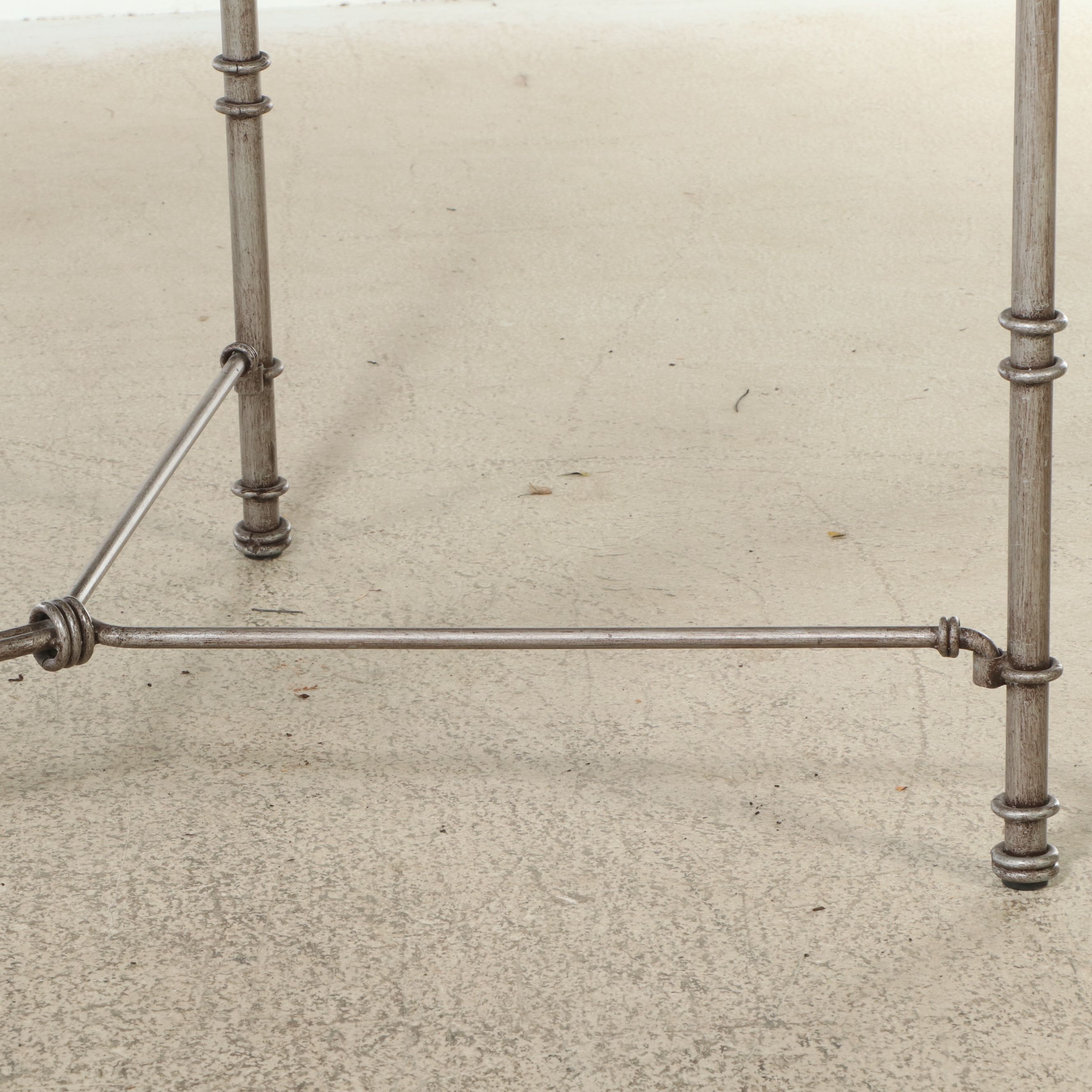 Italian Regency Style Glass Metal Top Coffee Table