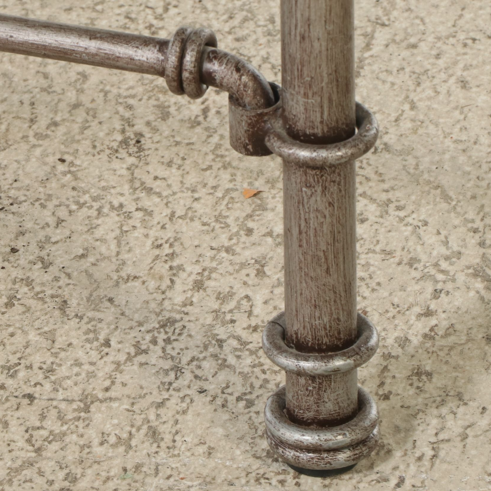 Italian Regency Style Glass Metal Top Coffee Table