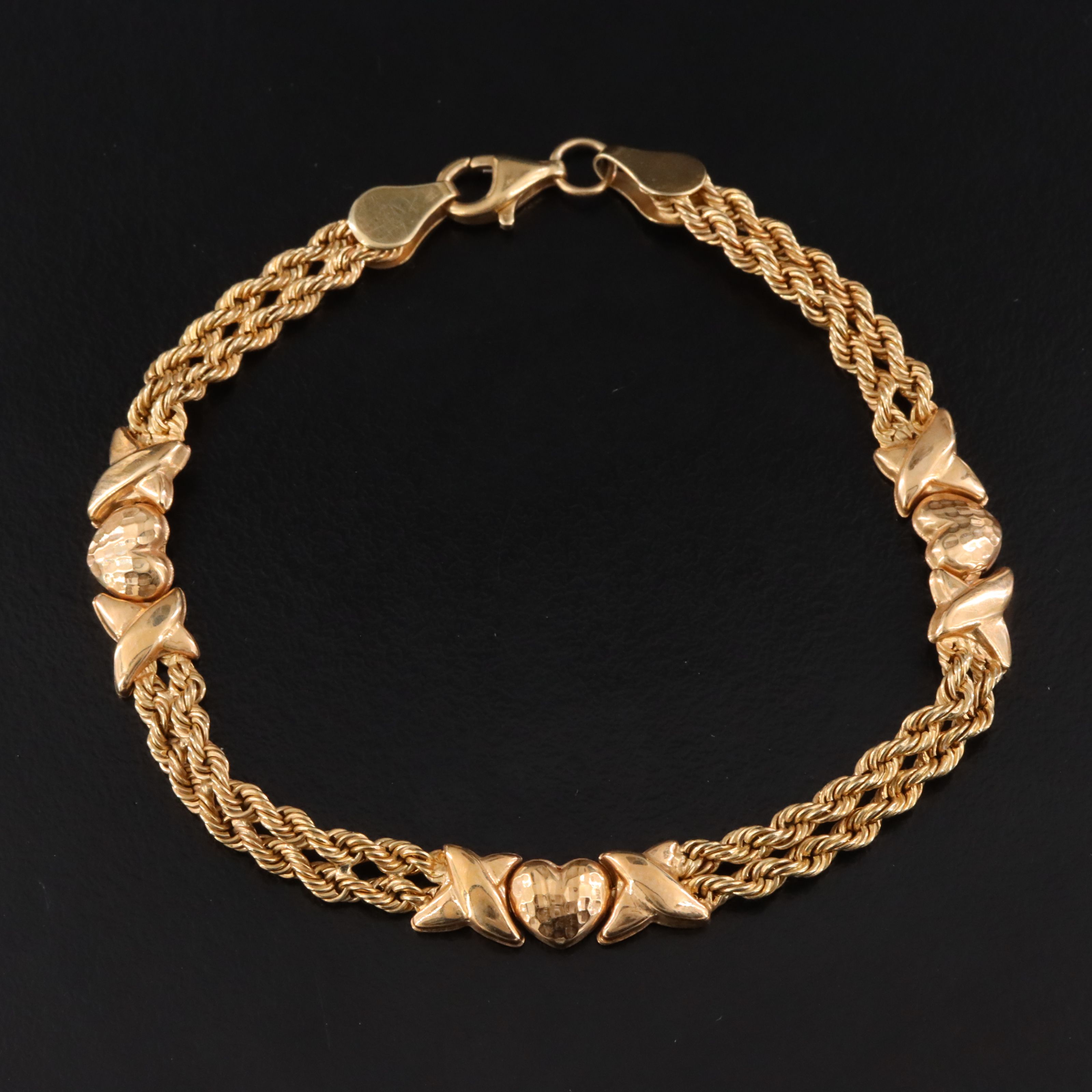 10K "XO" Station Bracelet