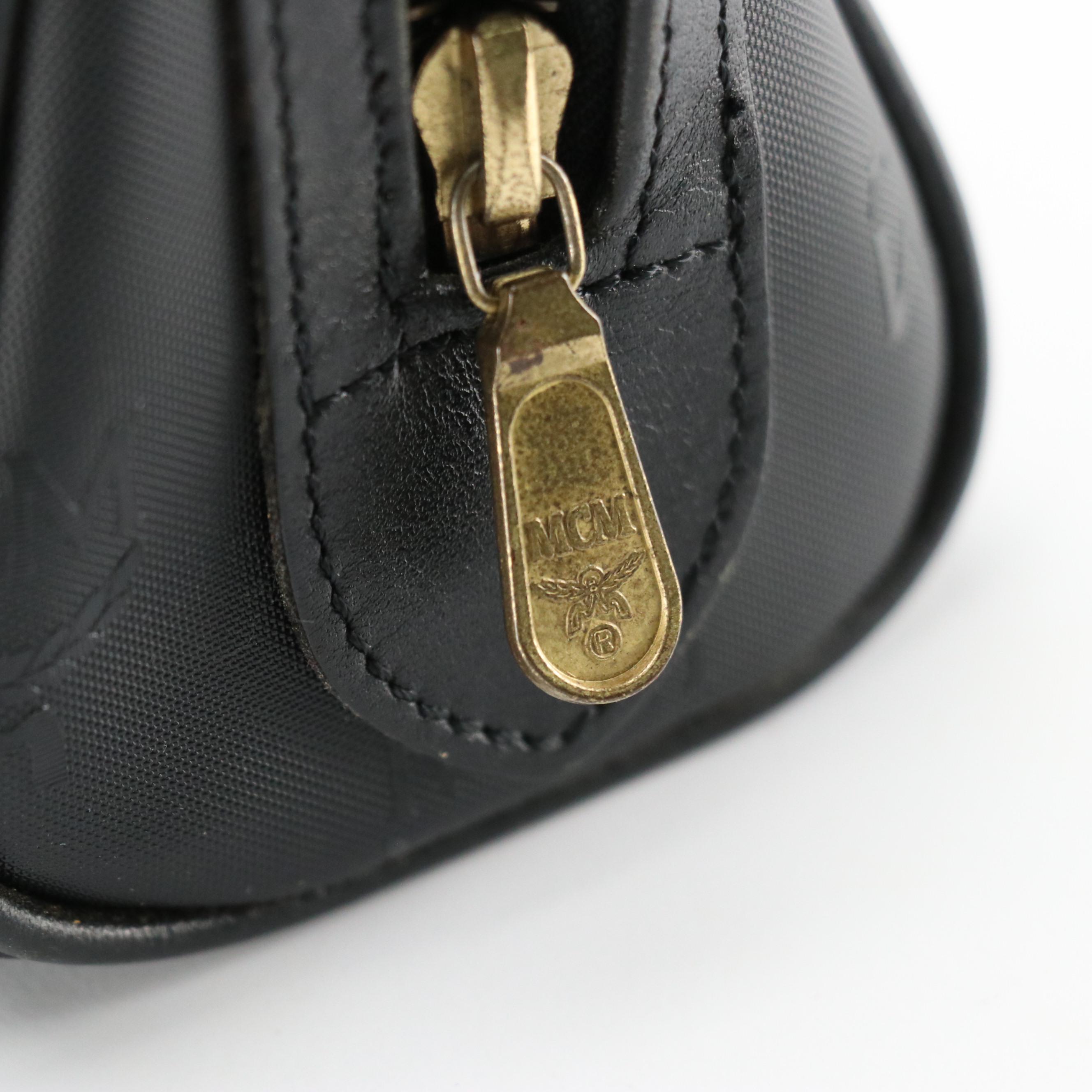 MCM Mini Two-Way Bag in Black Visetos Nylon Canvas