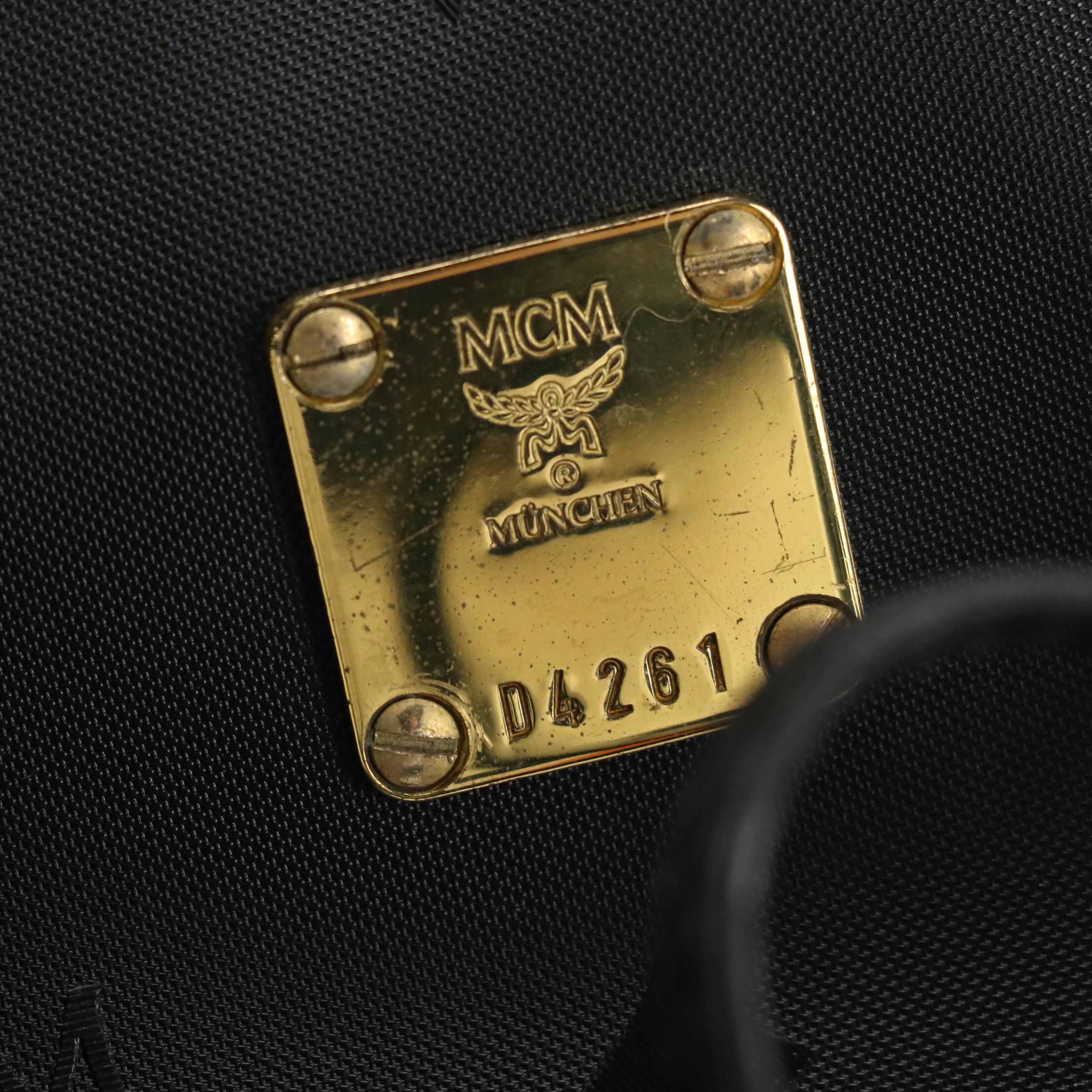 MCM Mini Two-Way Bag in Black Visetos Nylon Canvas