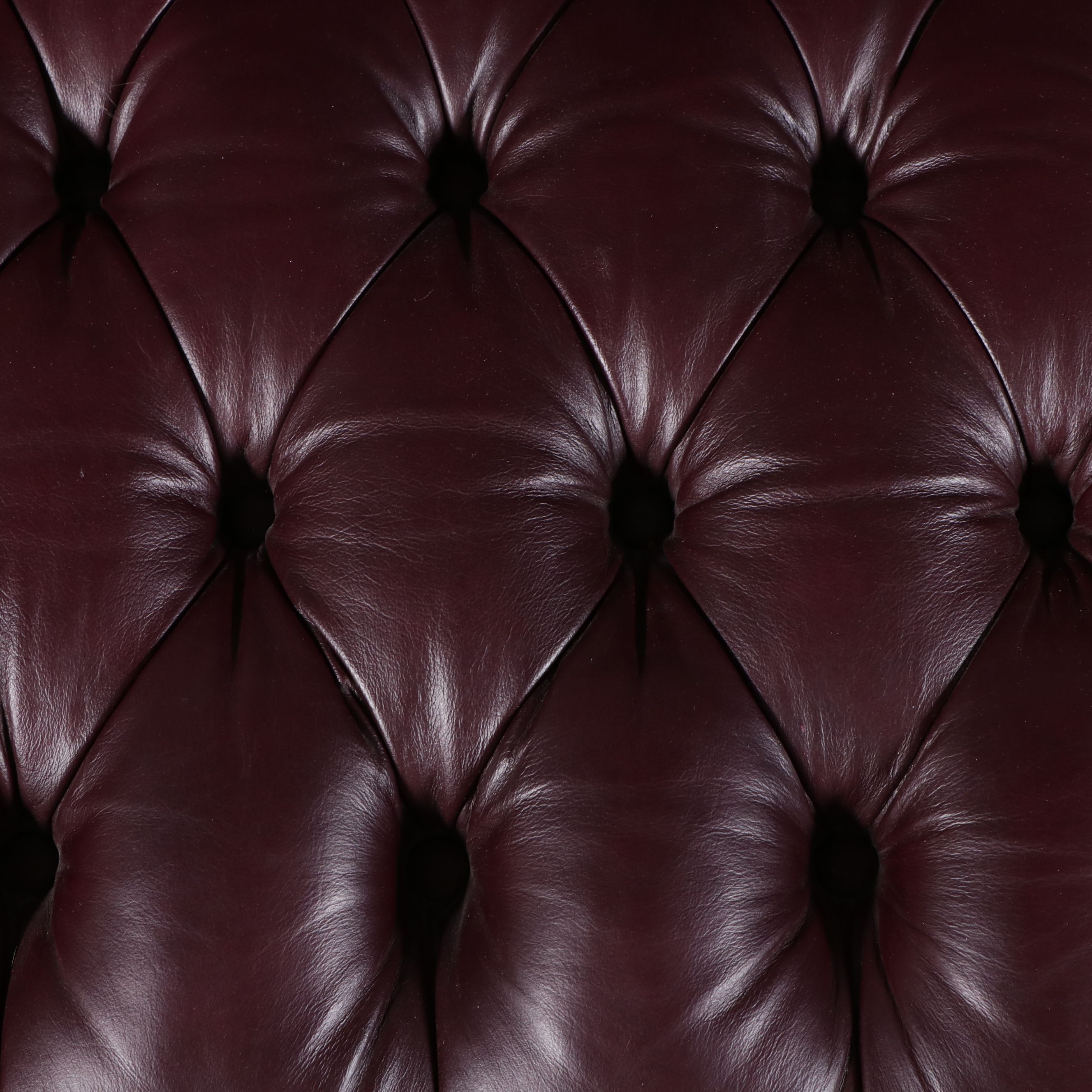 North Hickory Furniture Chippendale Style Tufted Faux Leather Camelback Sofa