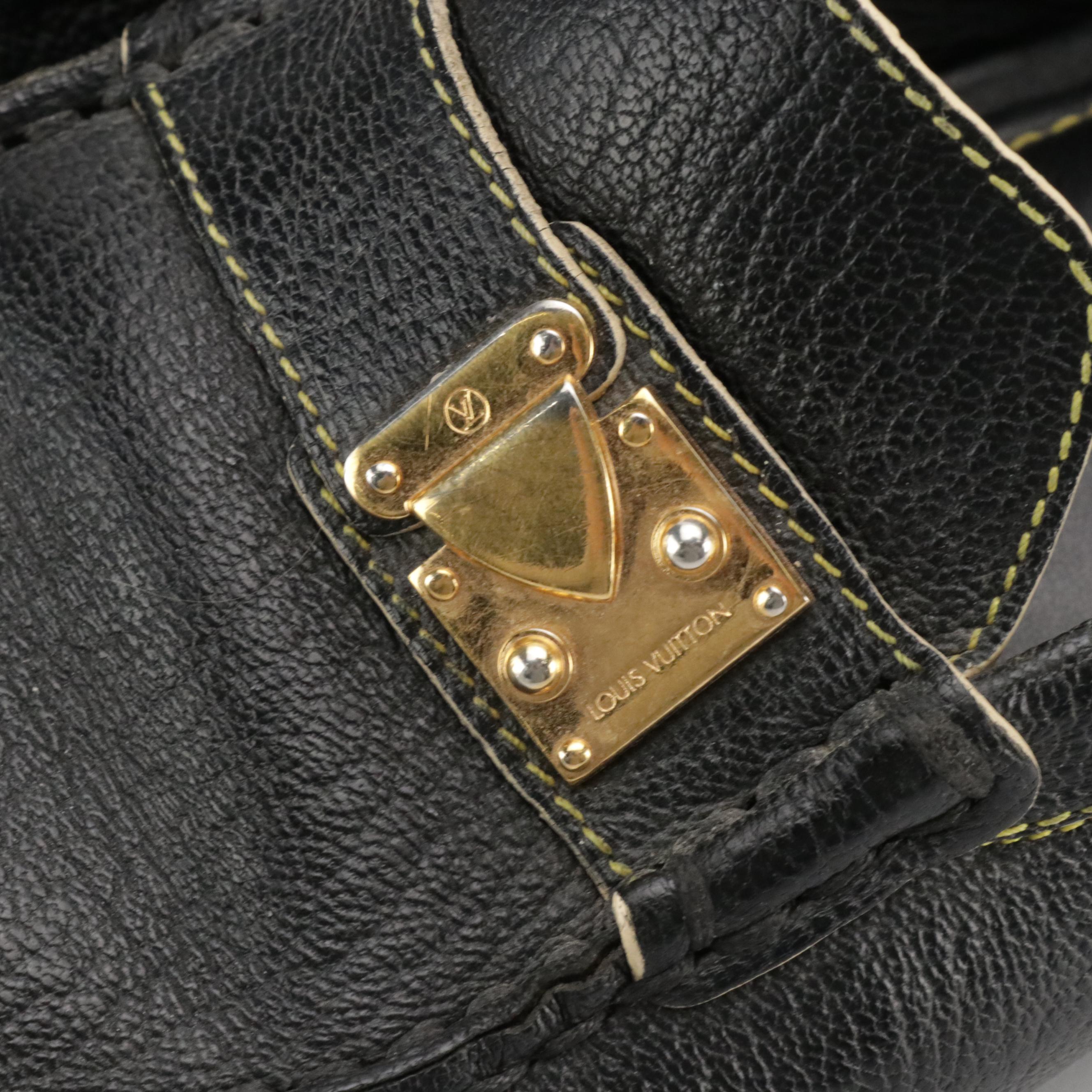 Louis Vuitton Suhali Studded Driving Loafers in Black Goatskin Leather