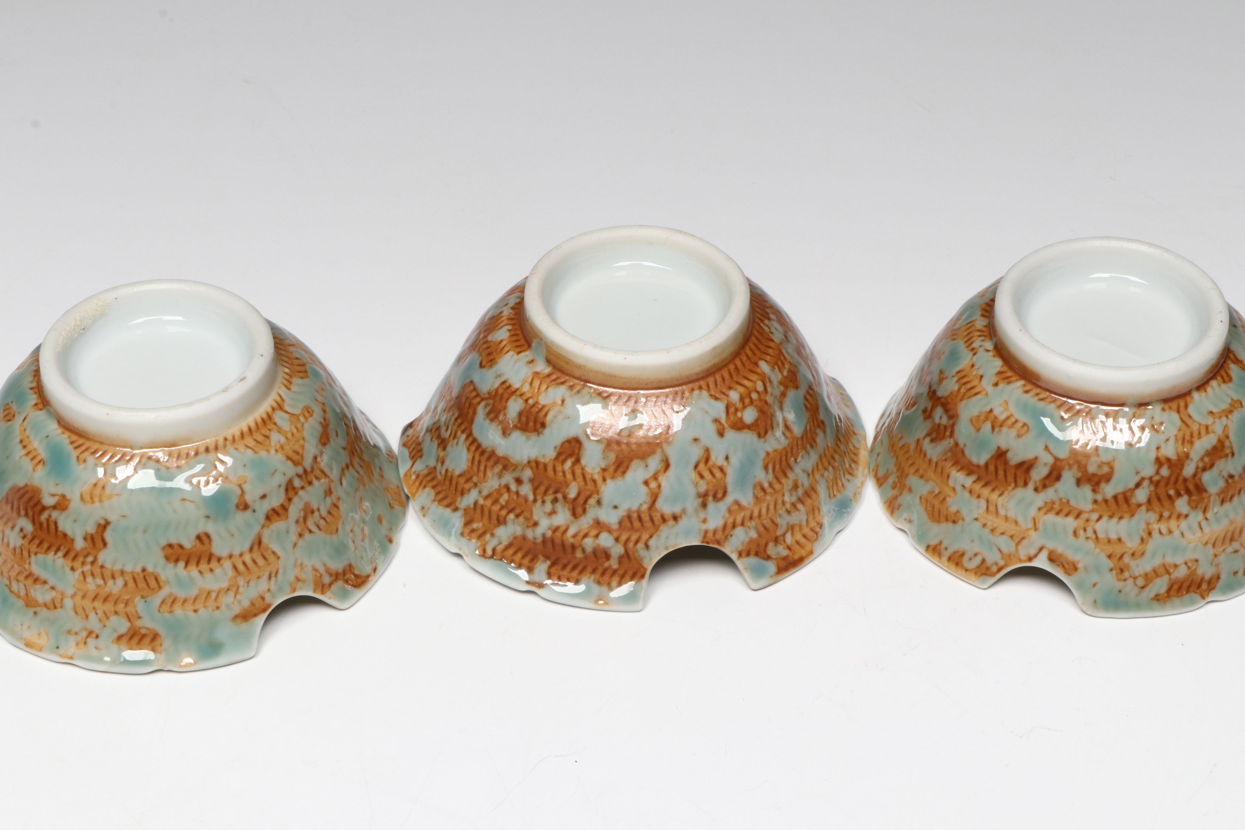 Cast Iron Teapot with Porcelain Cups and Wood Stand