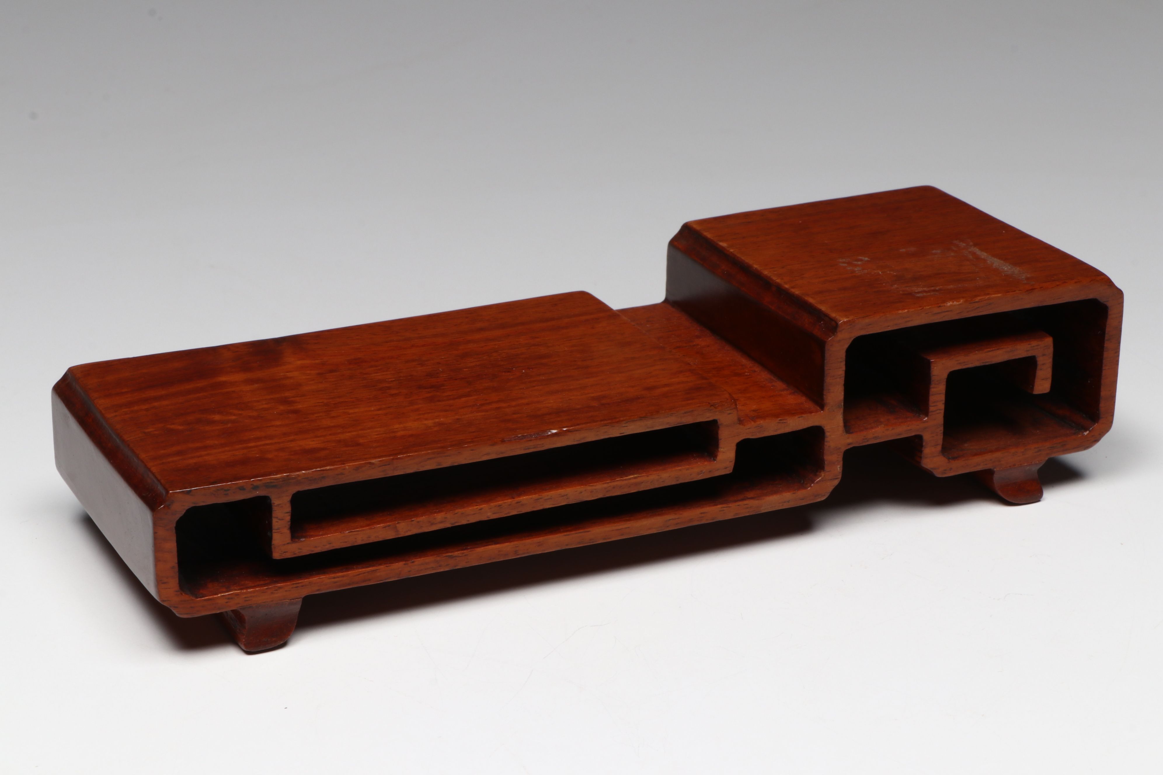 Cast Iron Teapot with Porcelain Cups and Wood Stand