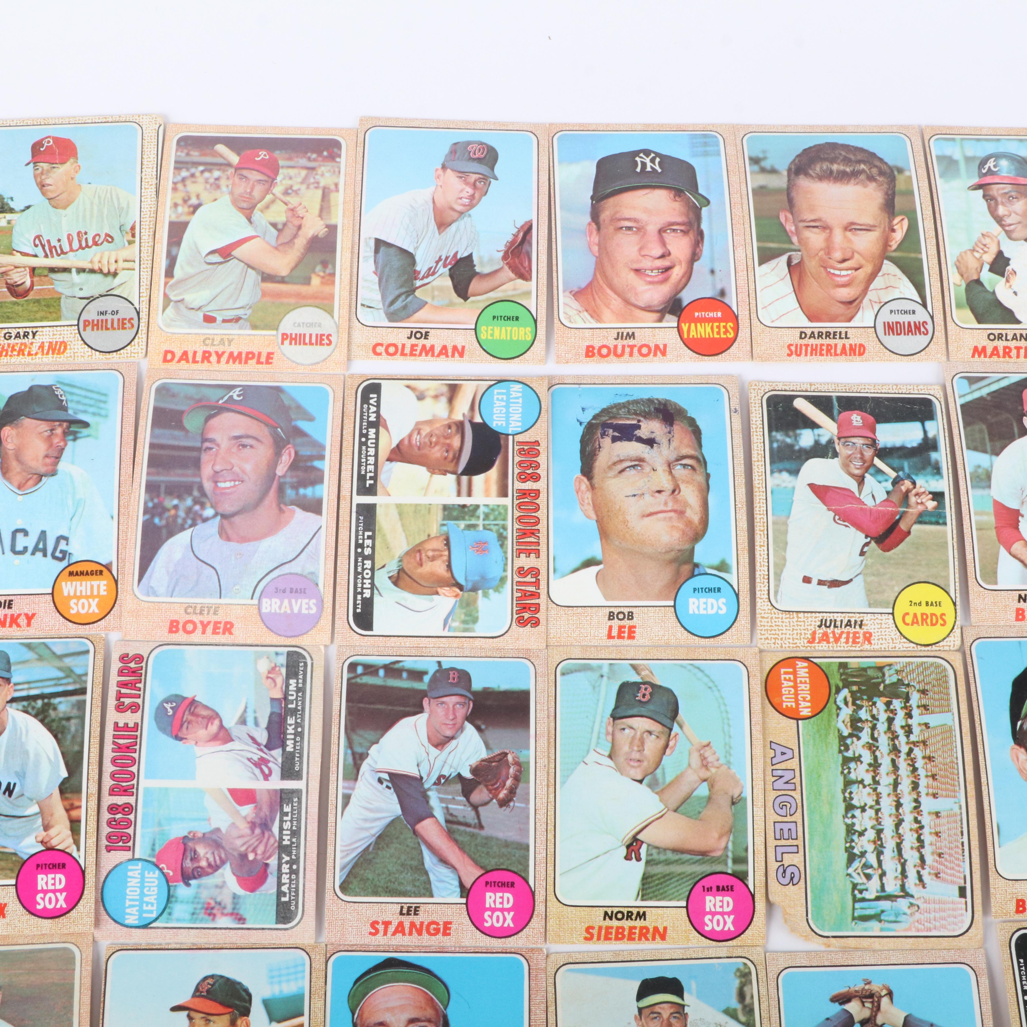 1968 Topps Baseball Cards Featuring Johnny Bench Rookie and More