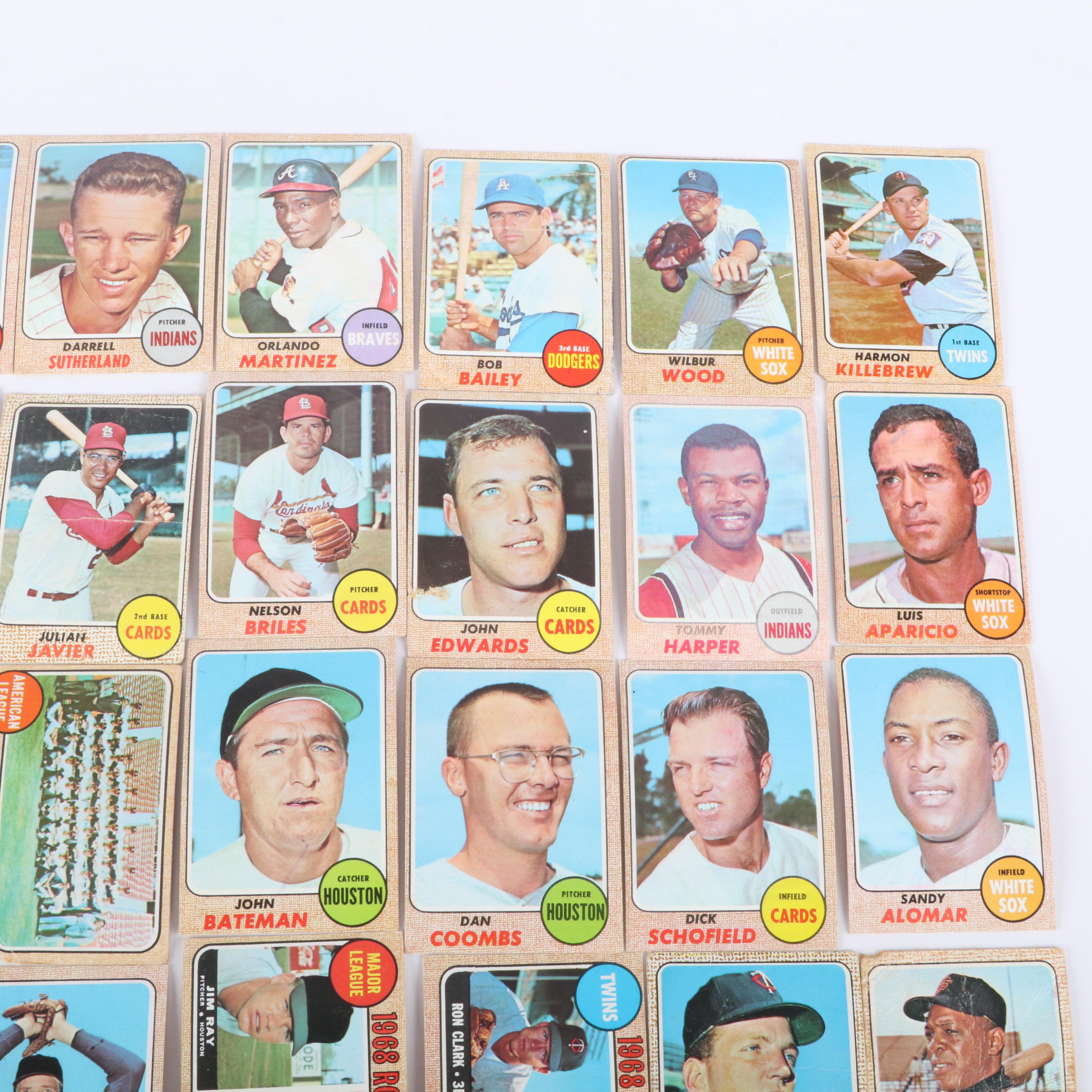 1968 Topps Baseball Cards Featuring Johnny Bench Rookie and More