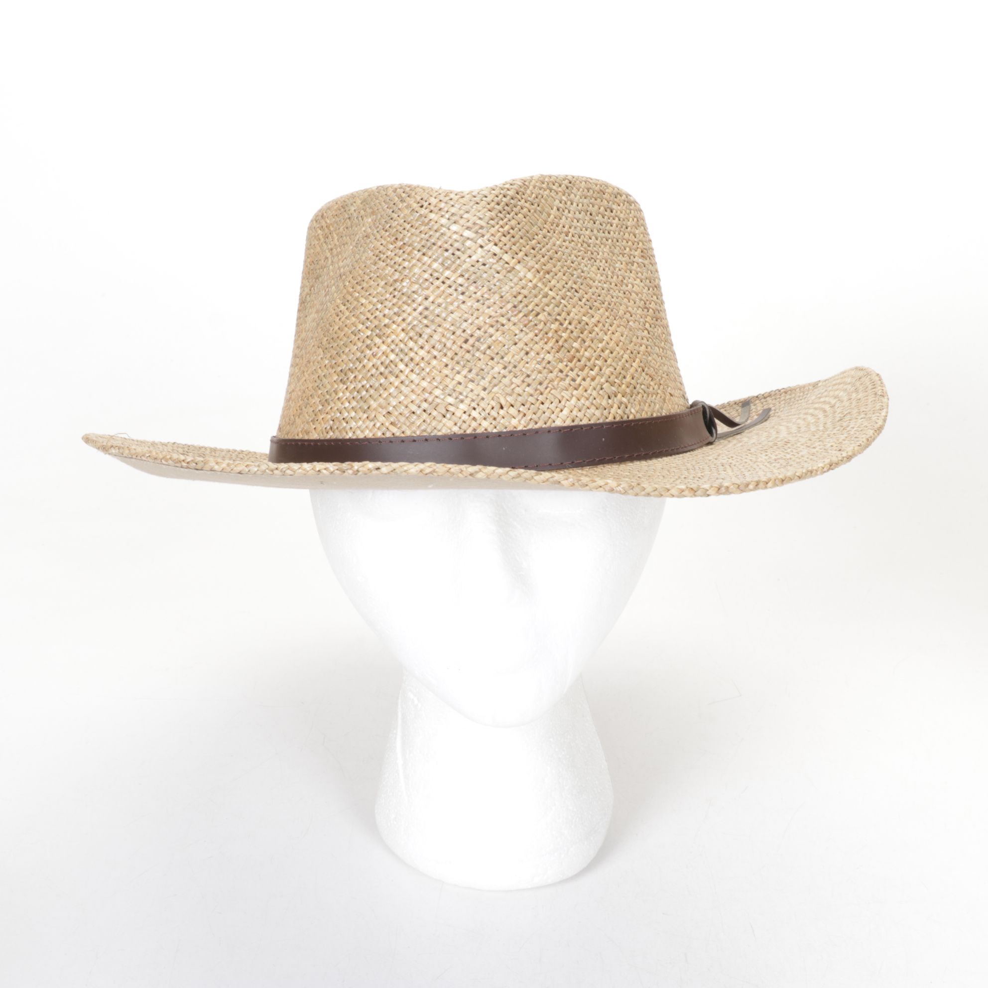Stetson Straw Hat with Pendleton Houndstooth and Brown Wool Fedoras