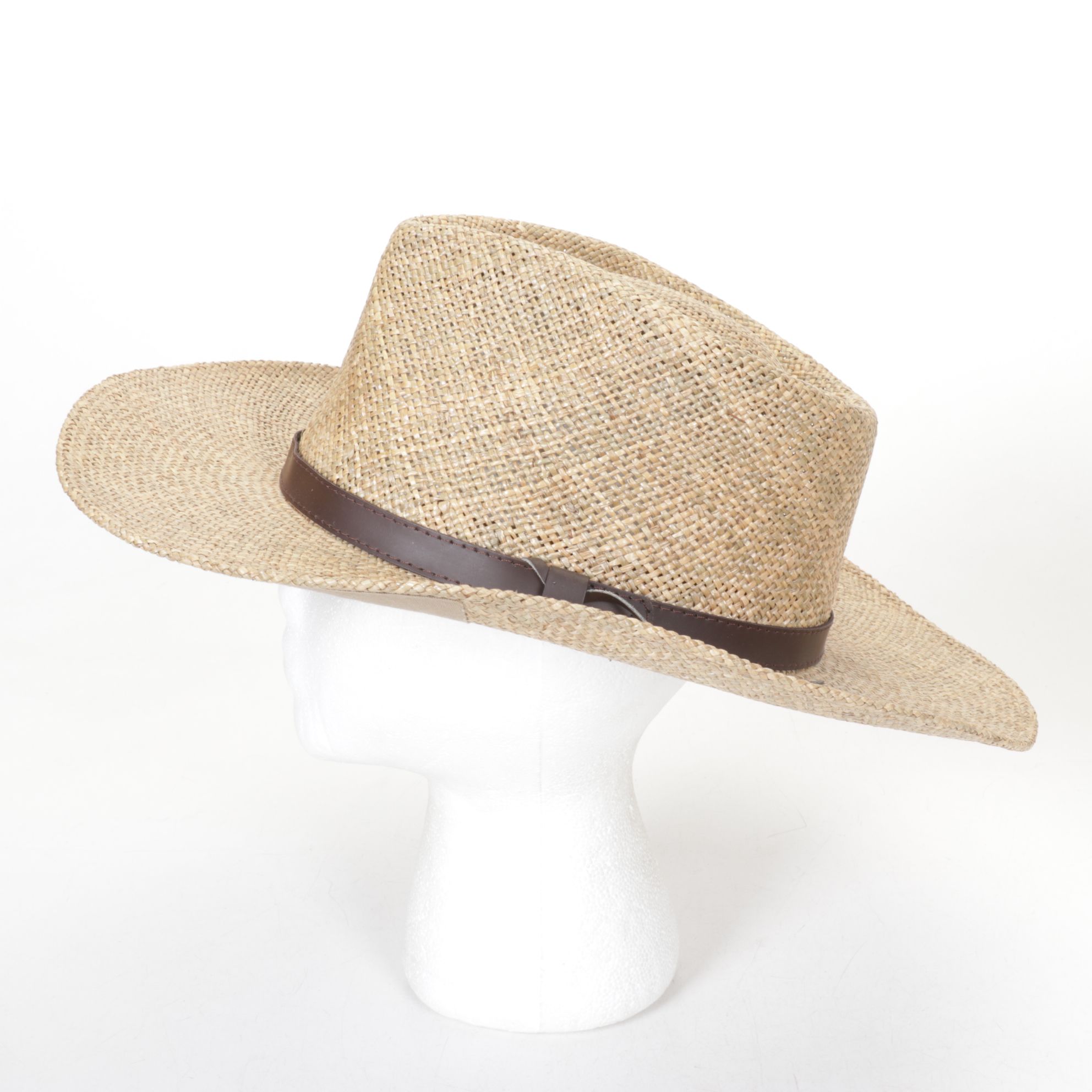 Stetson Straw Hat with Pendleton Houndstooth and Brown Wool Fedoras