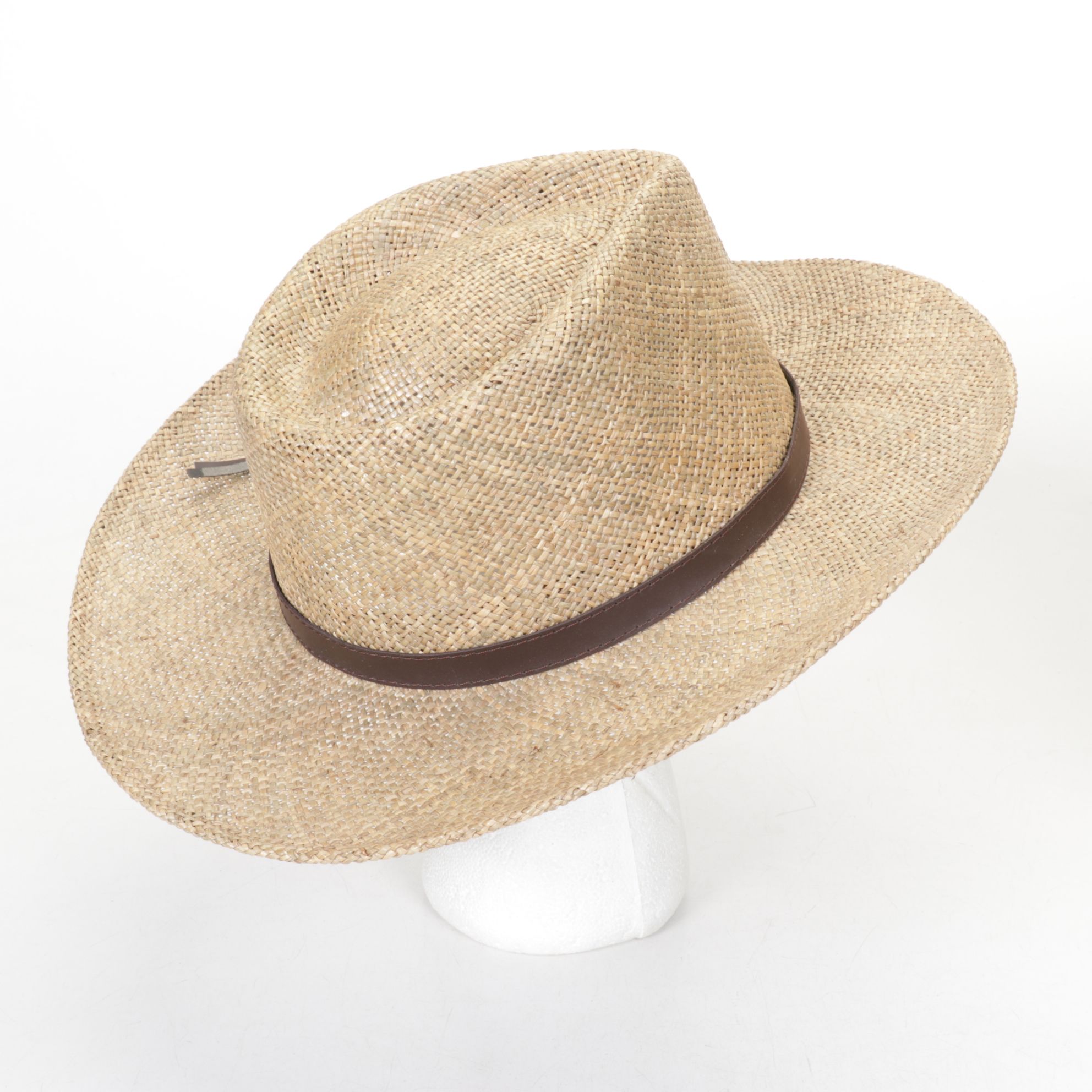 Stetson Straw Hat with Pendleton Houndstooth and Brown Wool Fedoras