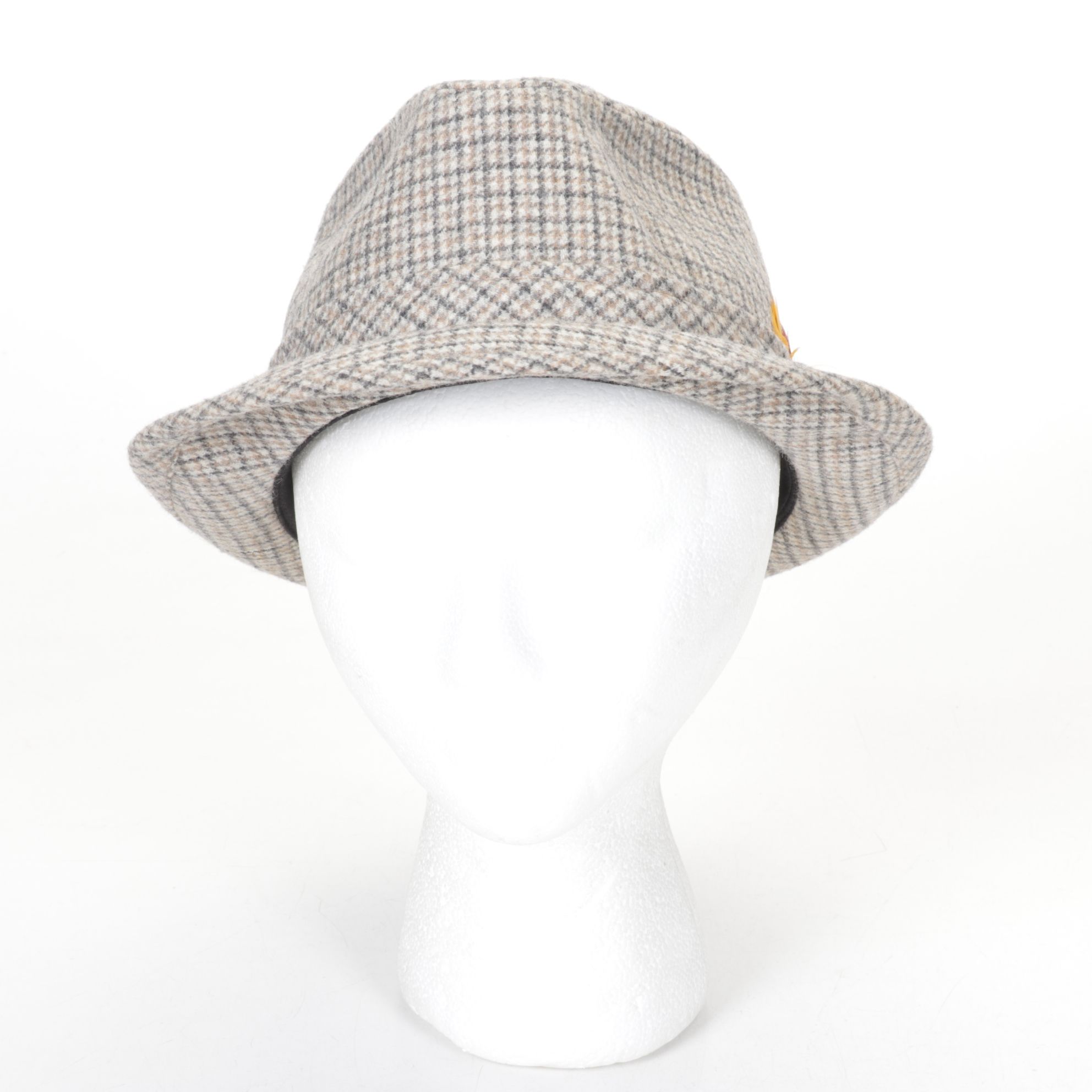 Stetson Straw Hat with Pendleton Houndstooth and Brown Wool Fedoras