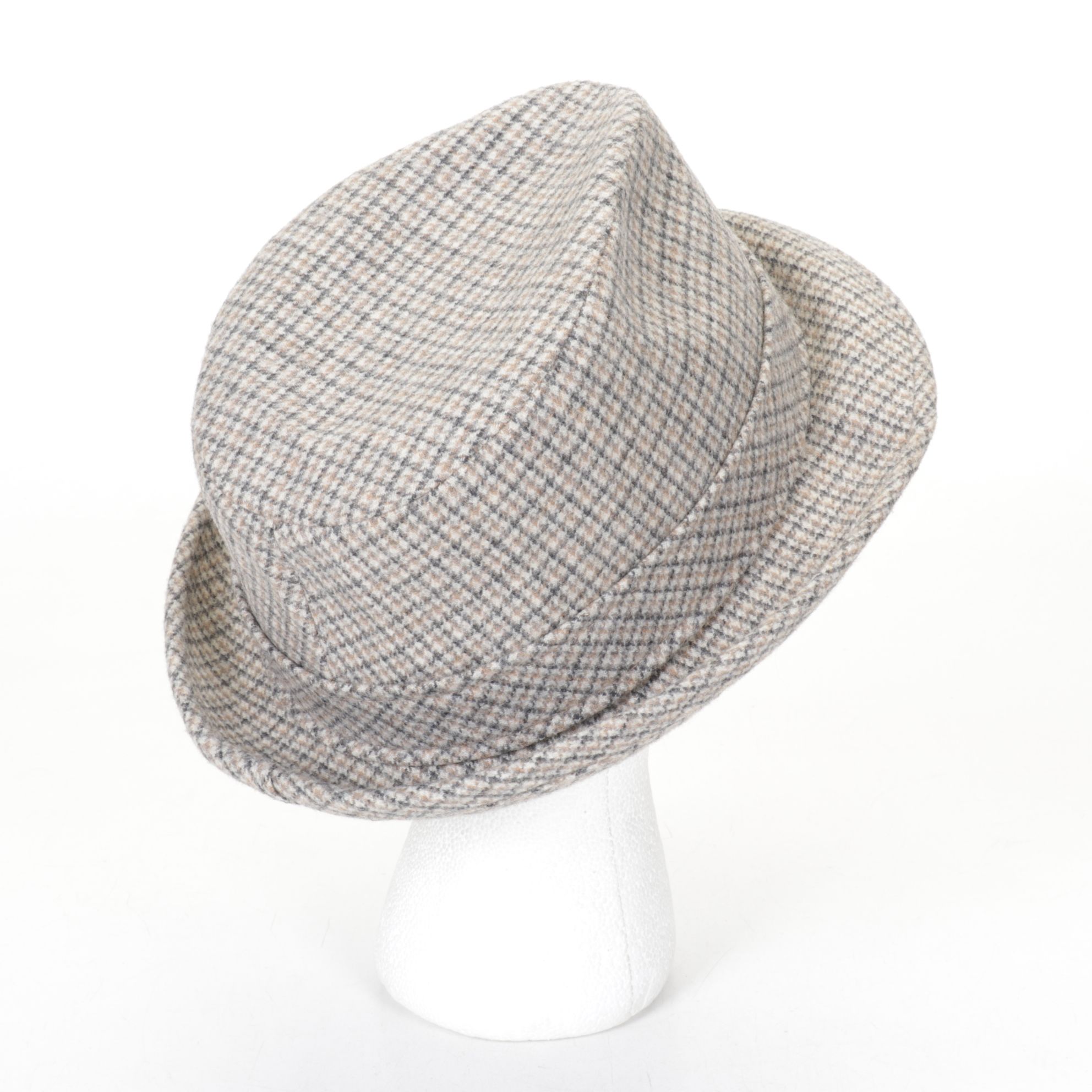 Stetson Straw Hat with Pendleton Houndstooth and Brown Wool Fedoras