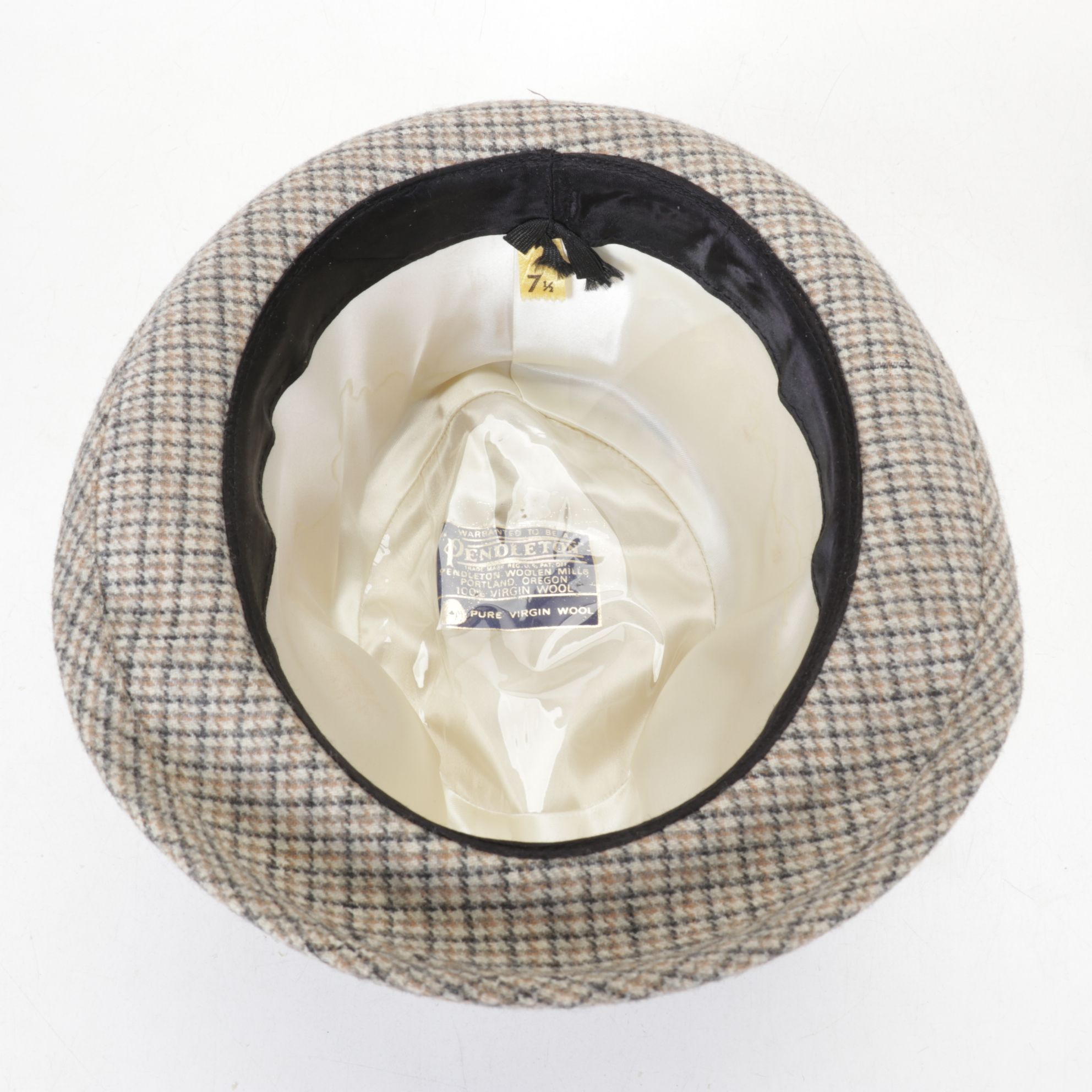 Stetson Straw Hat with Pendleton Houndstooth and Brown Wool Fedoras