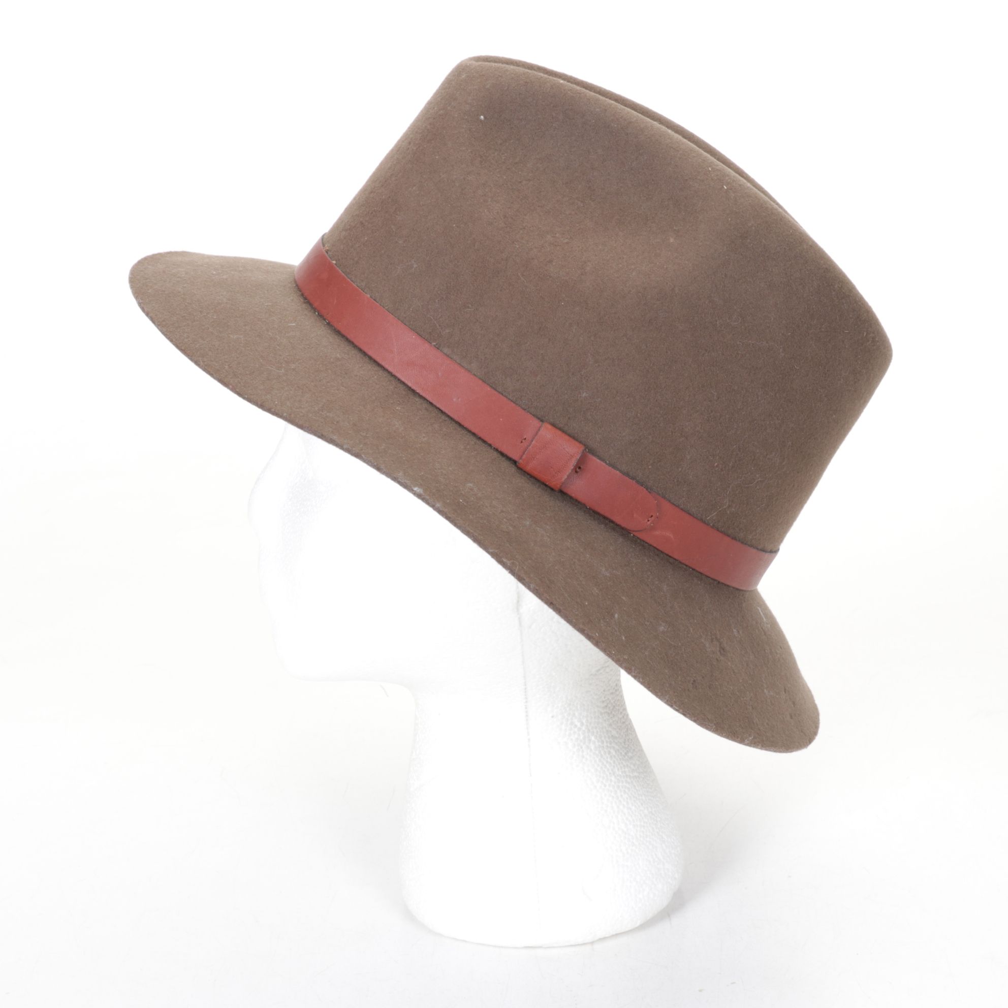 Stetson Straw Hat with Pendleton Houndstooth and Brown Wool Fedoras