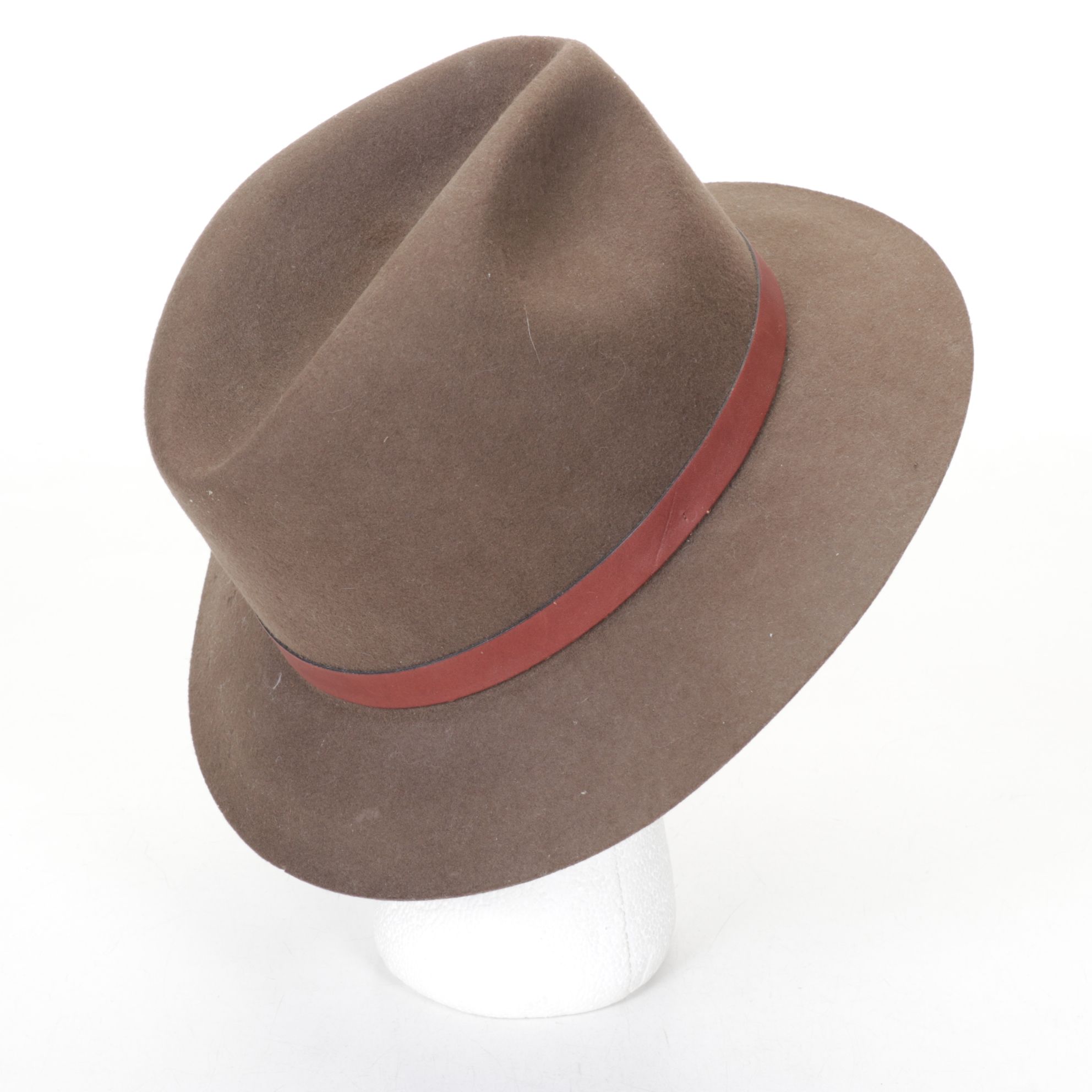 Stetson Straw Hat with Pendleton Houndstooth and Brown Wool Fedoras
