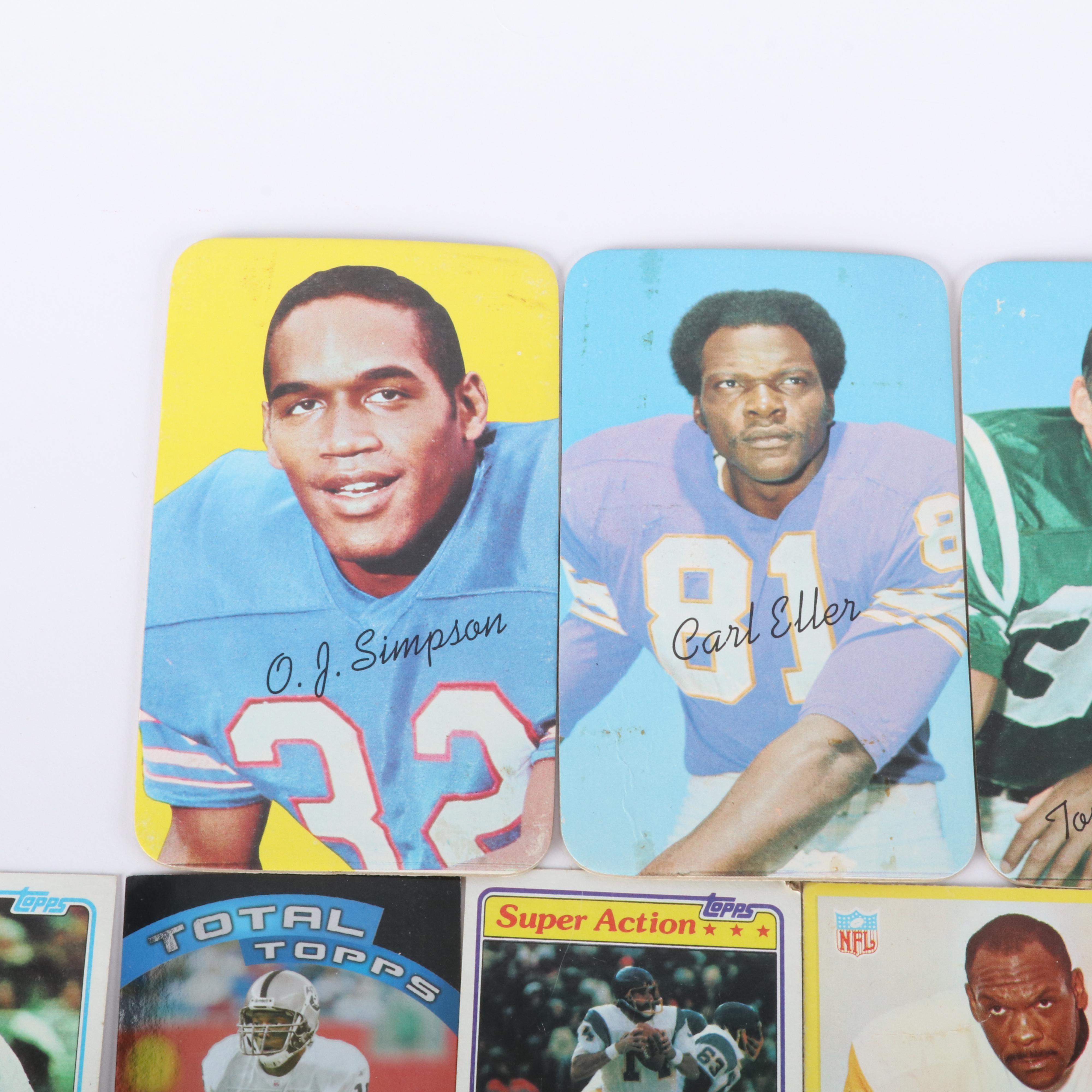 Topps and Philadelphia Football Cards Featuring O.J. Simpson, Randy Moss, & More