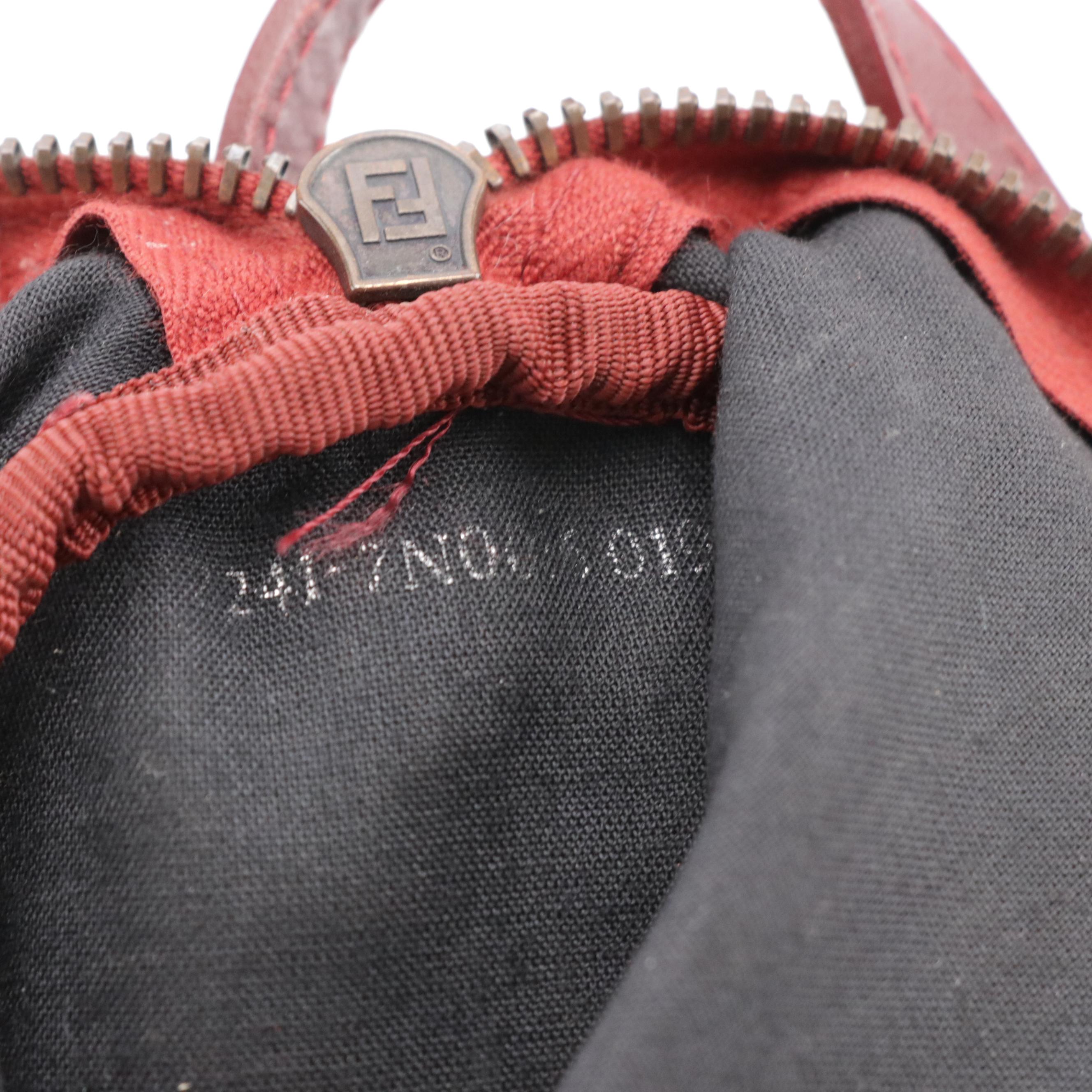 Fendi Pochette Barrel Handbag 7N0016 in Zucchino Canvas