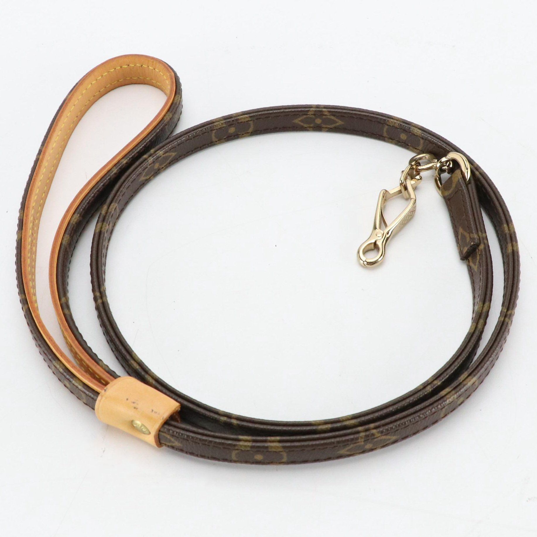 Louis Vuitton Monogram Canvas Small Pet Leash with Vachetta Leather Trim