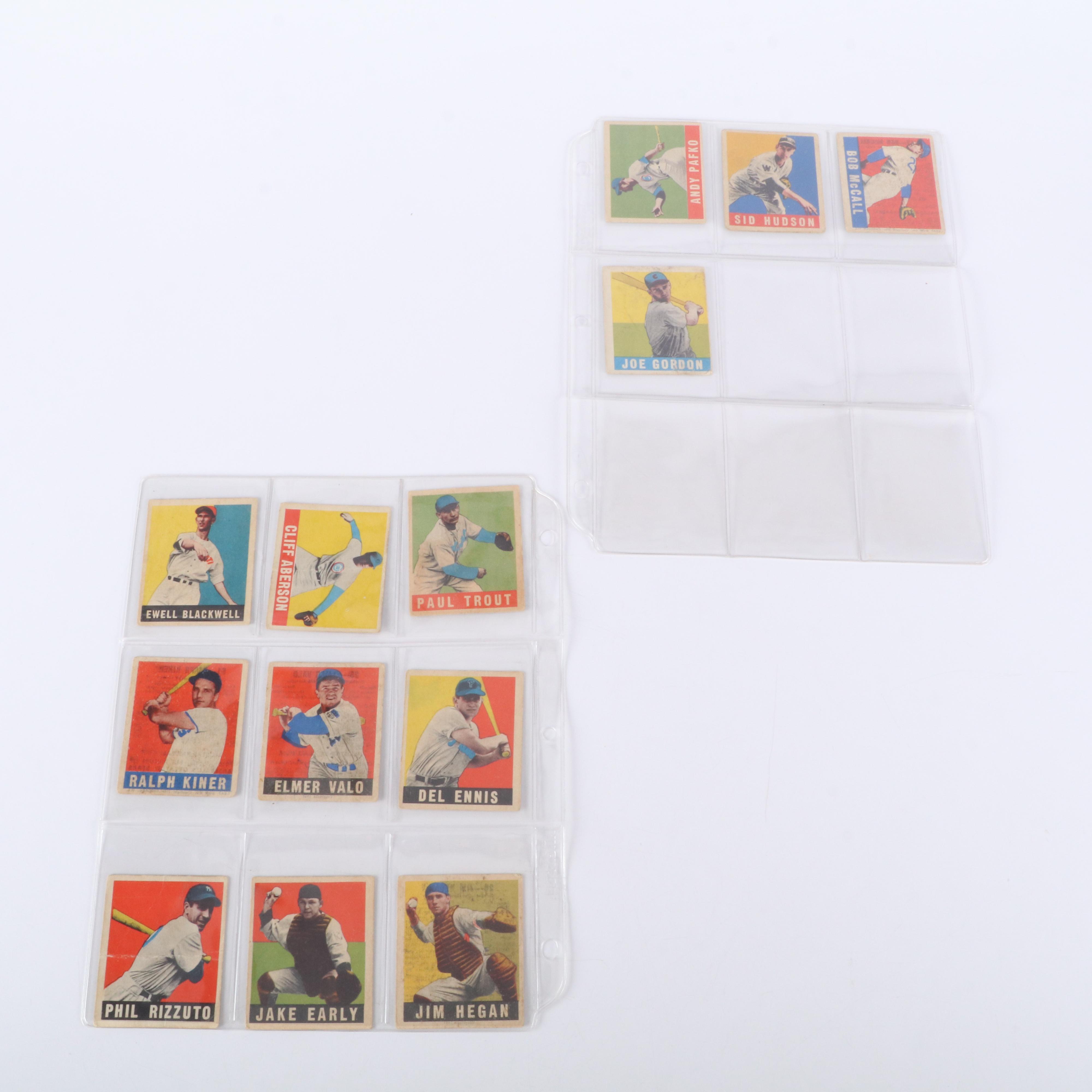 1948 Leaf Baseball Cards Featuring Ralph Kiner, Phil Rizzuto, and More