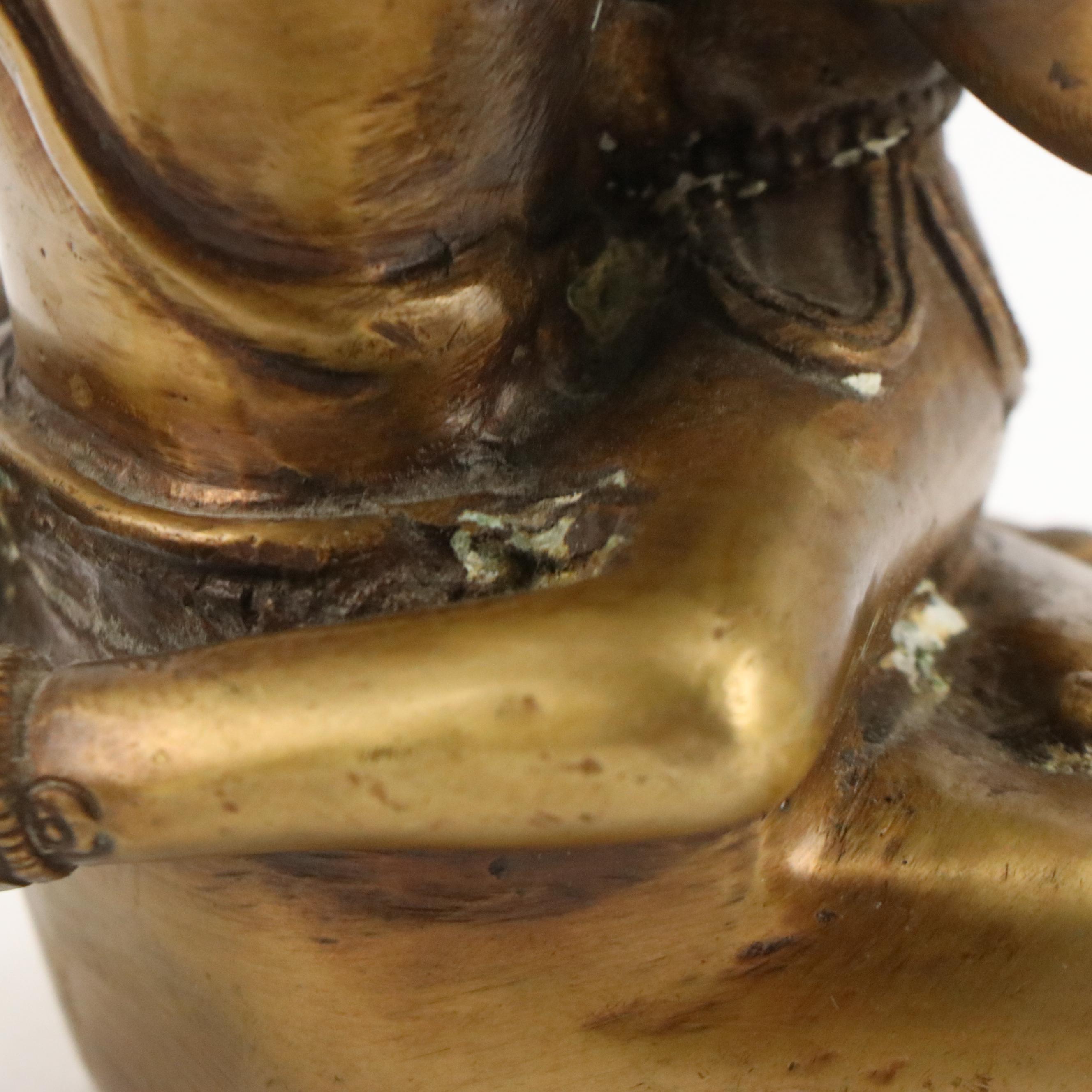 Hindu Bronze Indra and Shachi Statue