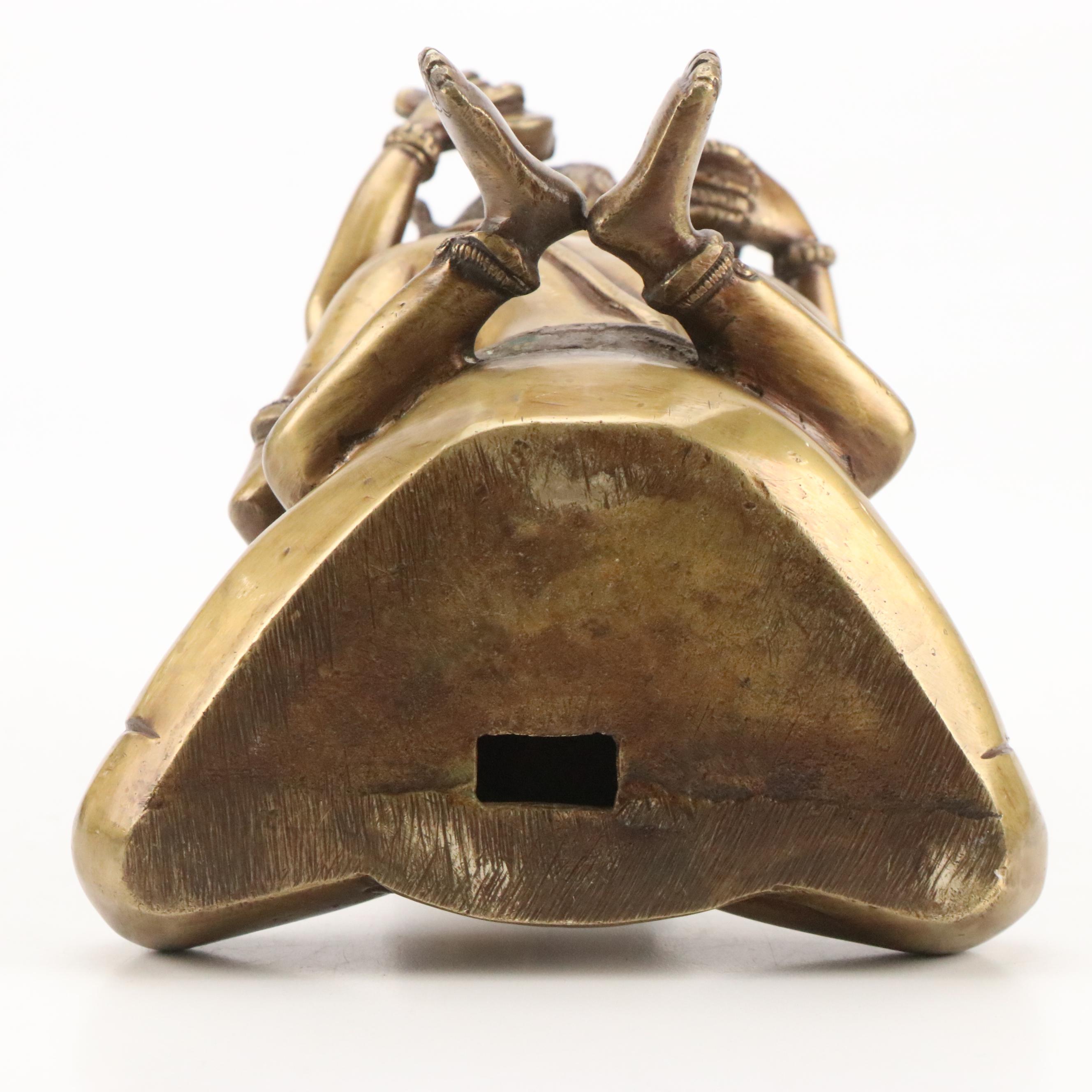 Hindu Bronze Indra and Shachi Statue