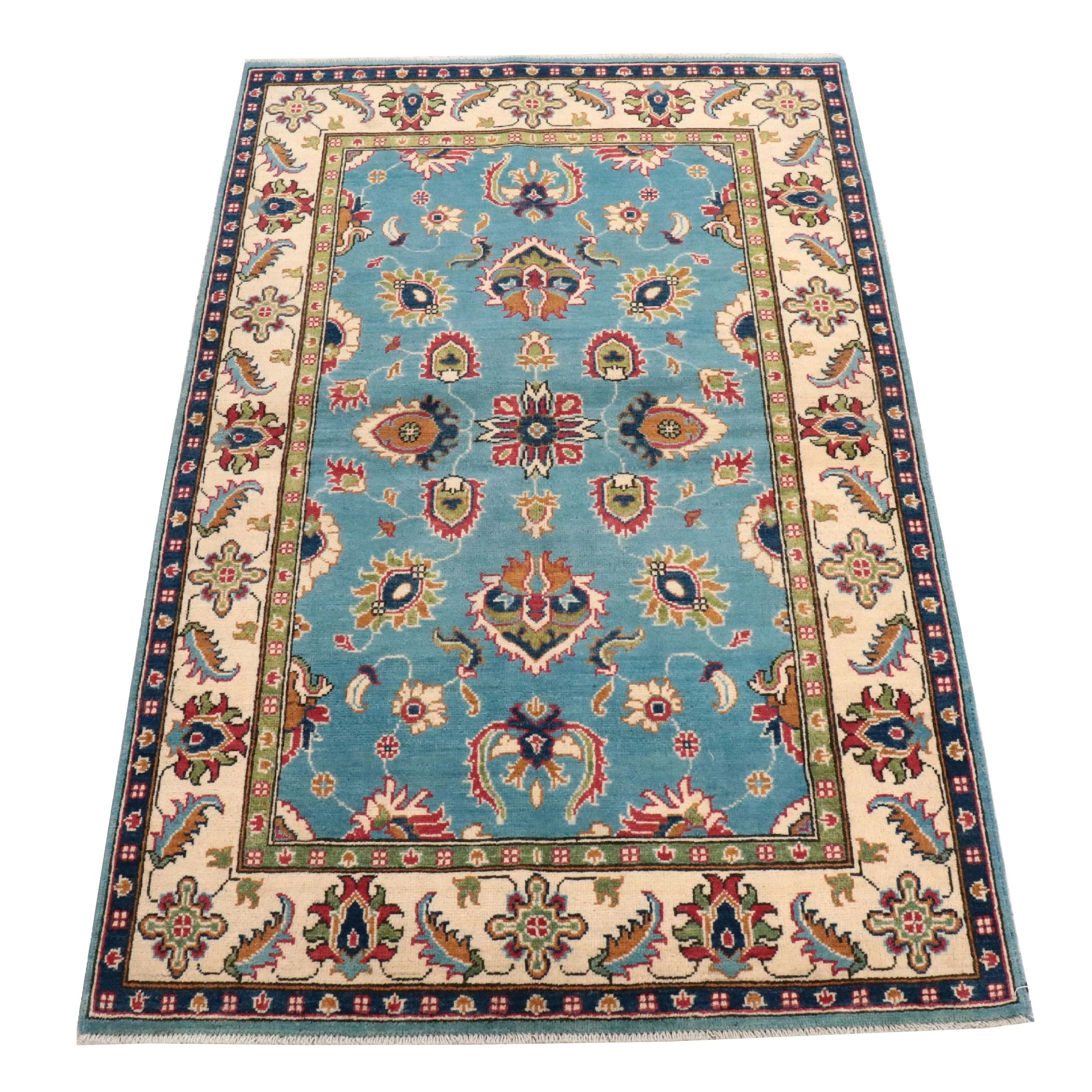 3'10 x 6'1 Hand-Knotted Afghan Kazak Area Rug
