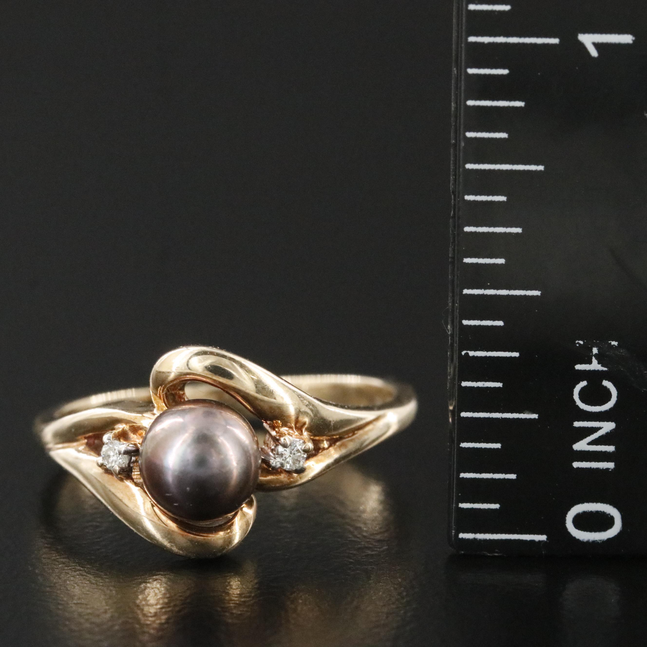 10K Pearl and Diamond Ring