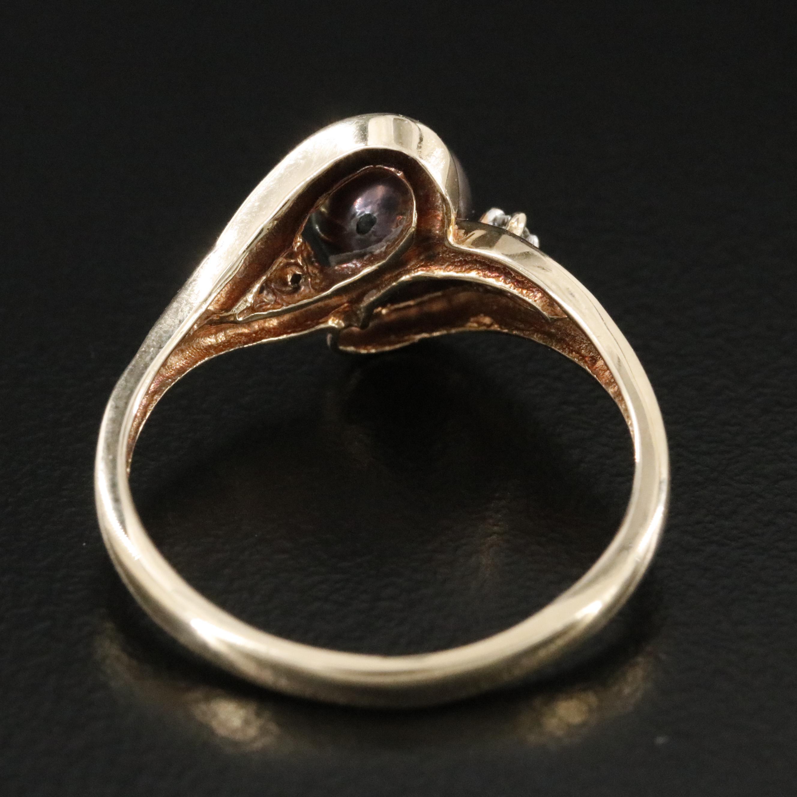 10K Pearl and Diamond Ring