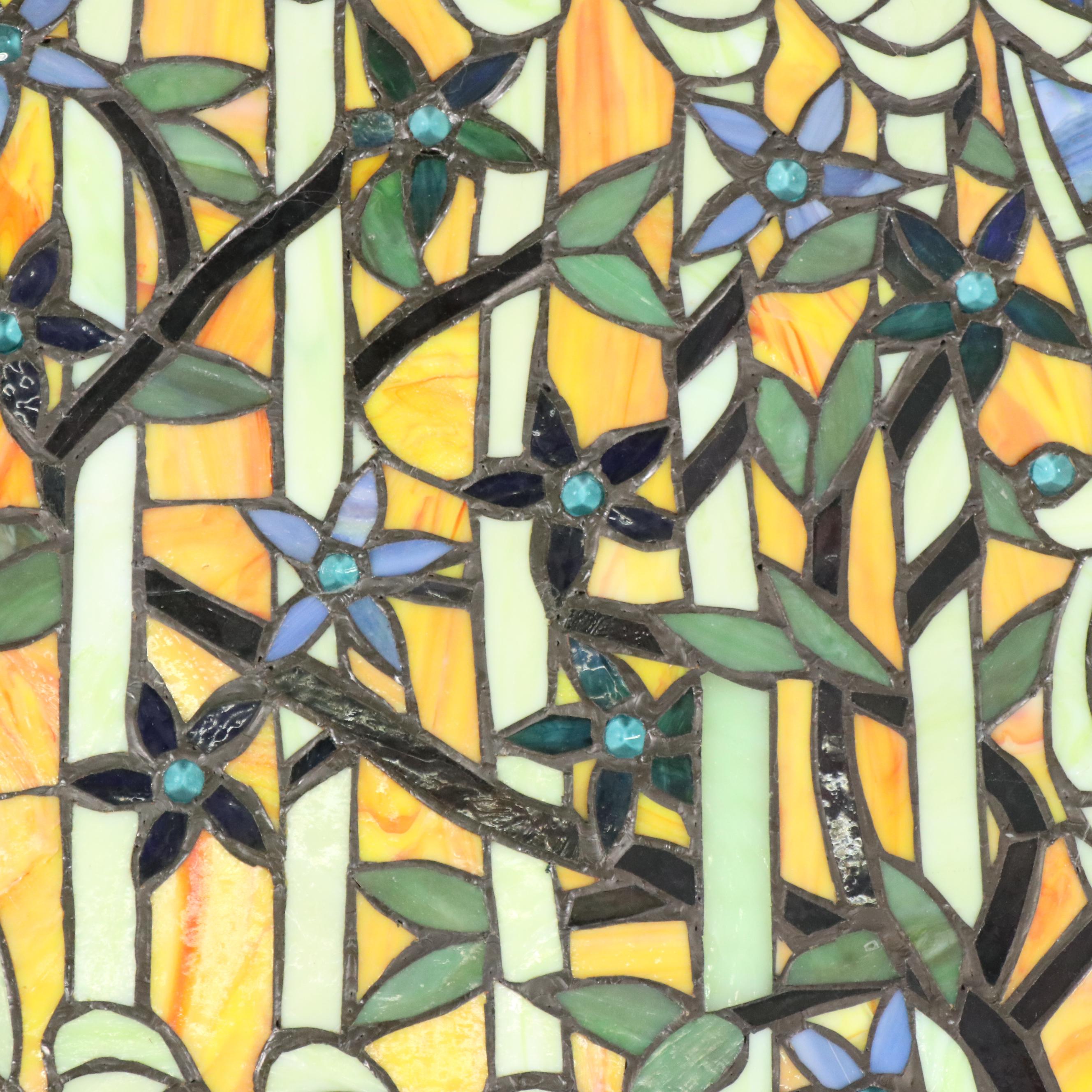 Art Nouveau Style Slag Glass Panel