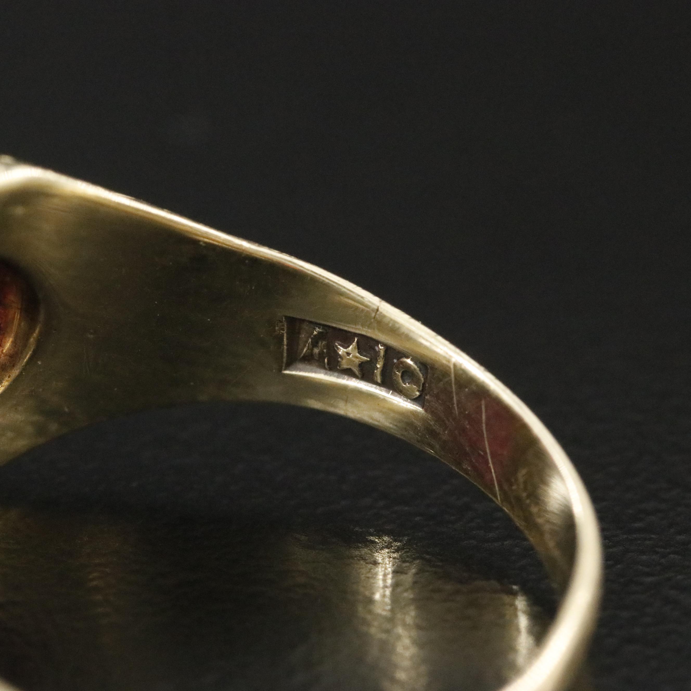Antique Fraternal 10K Ruby Alpha Tau Omega Ring