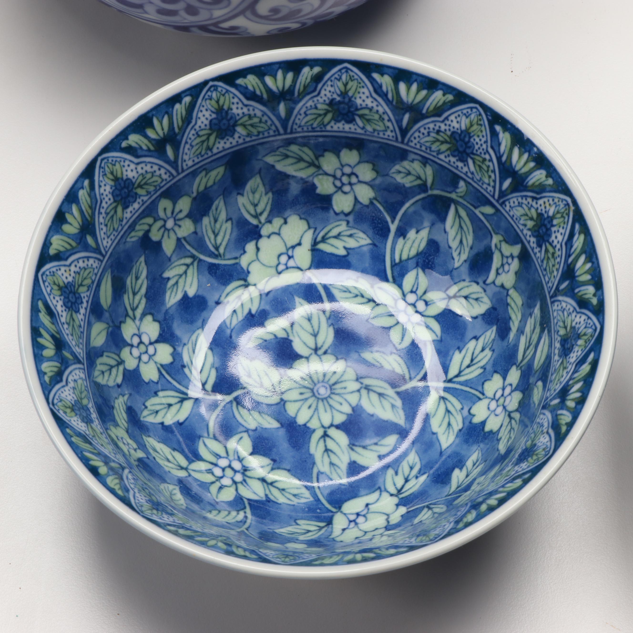 Blue on White Porcelain Ginger Jar, Decorative Plate, and More Décor