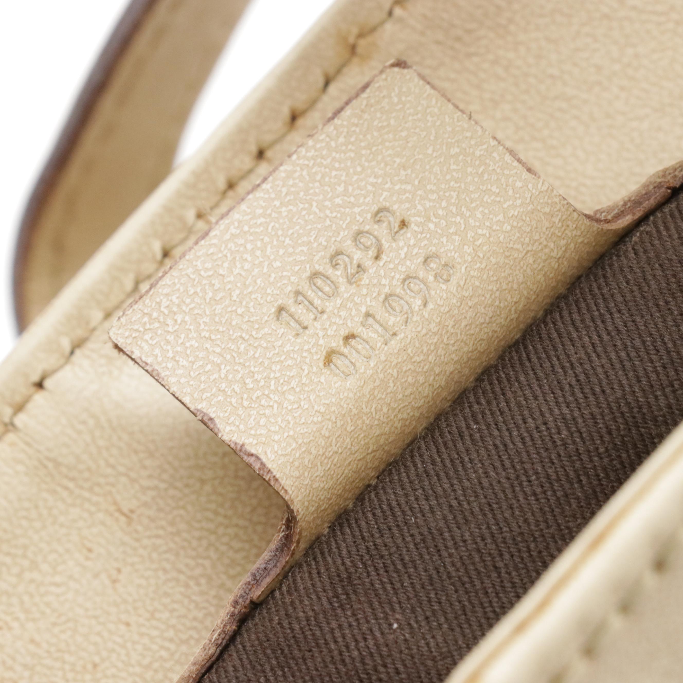 Gucci Vertical tote in Brown GG Canvas and Beige Leather Trim