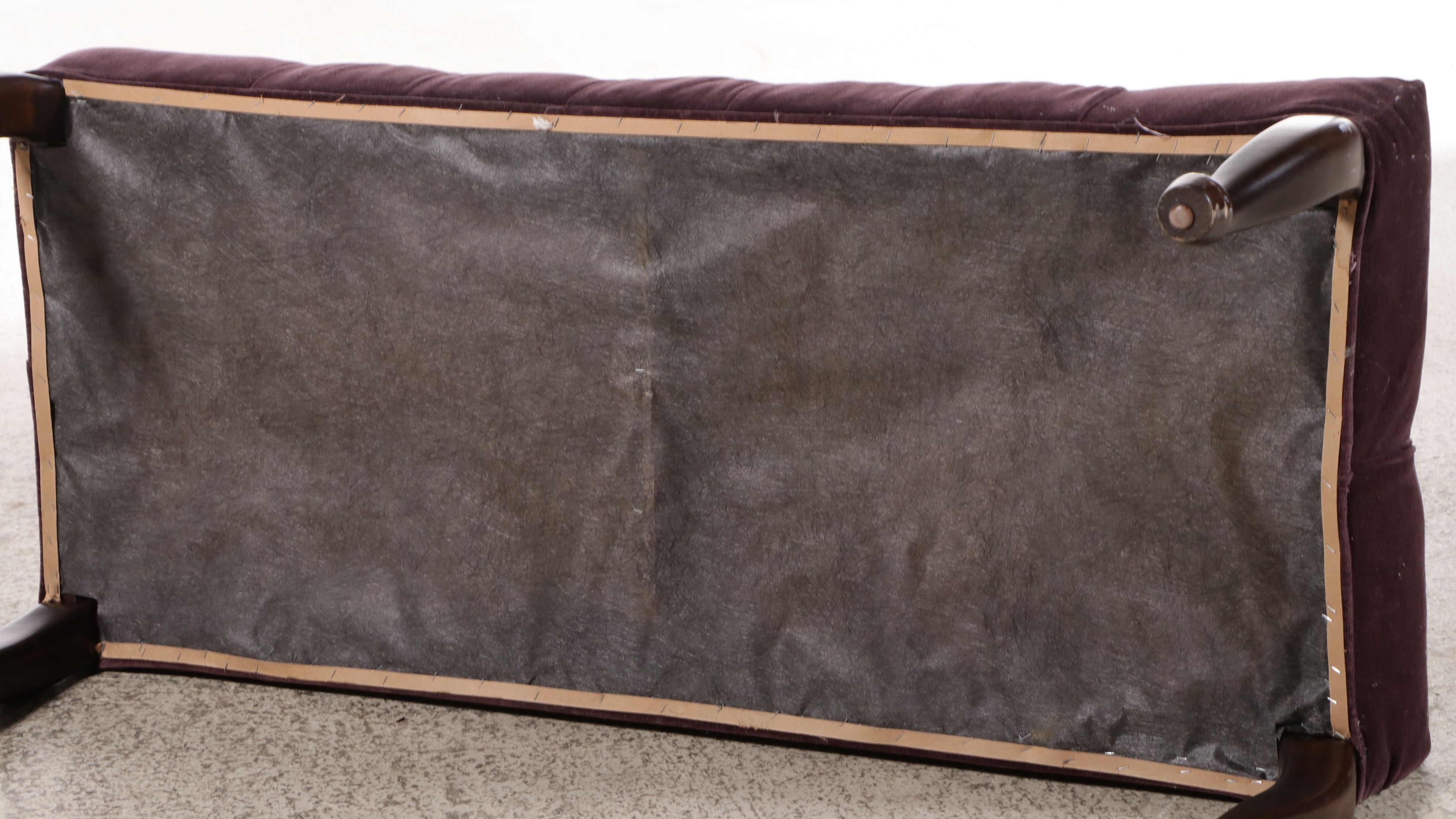 Queen Anne Style Button Tufted Upholstered and Mahogany Bench