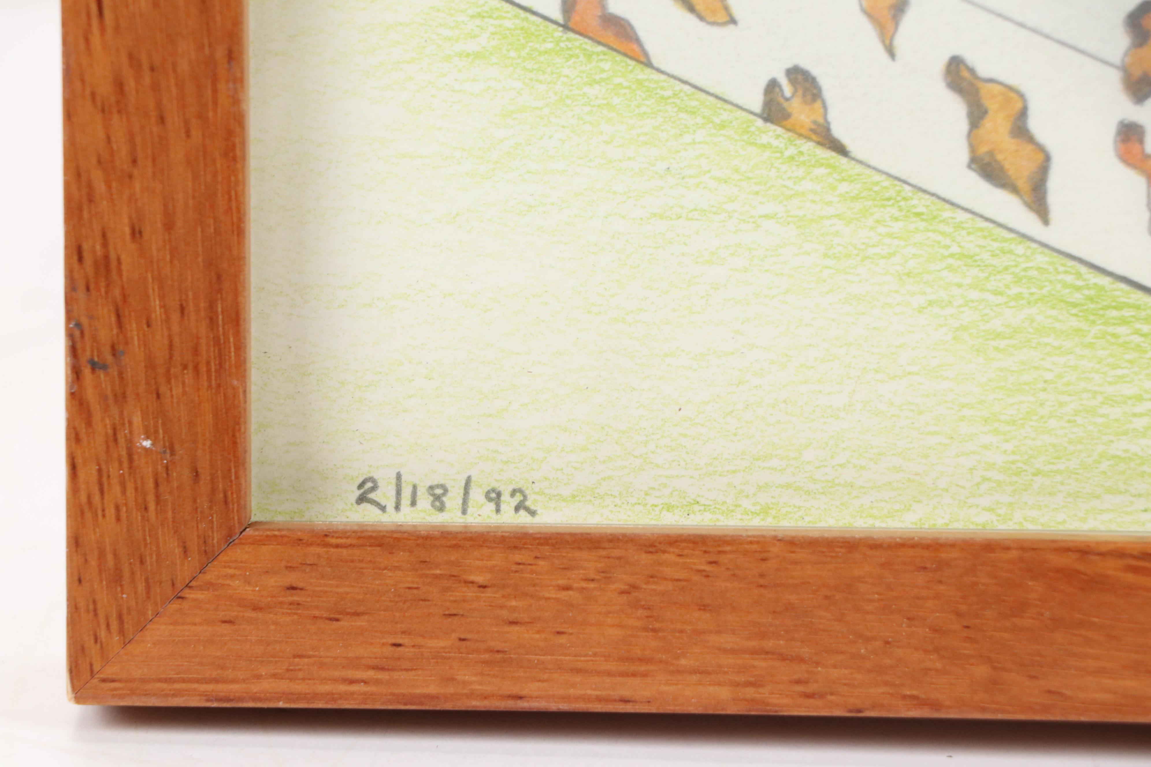 Gary Spradling Colored Pencil Drawing "Shoe-Horn," 1992