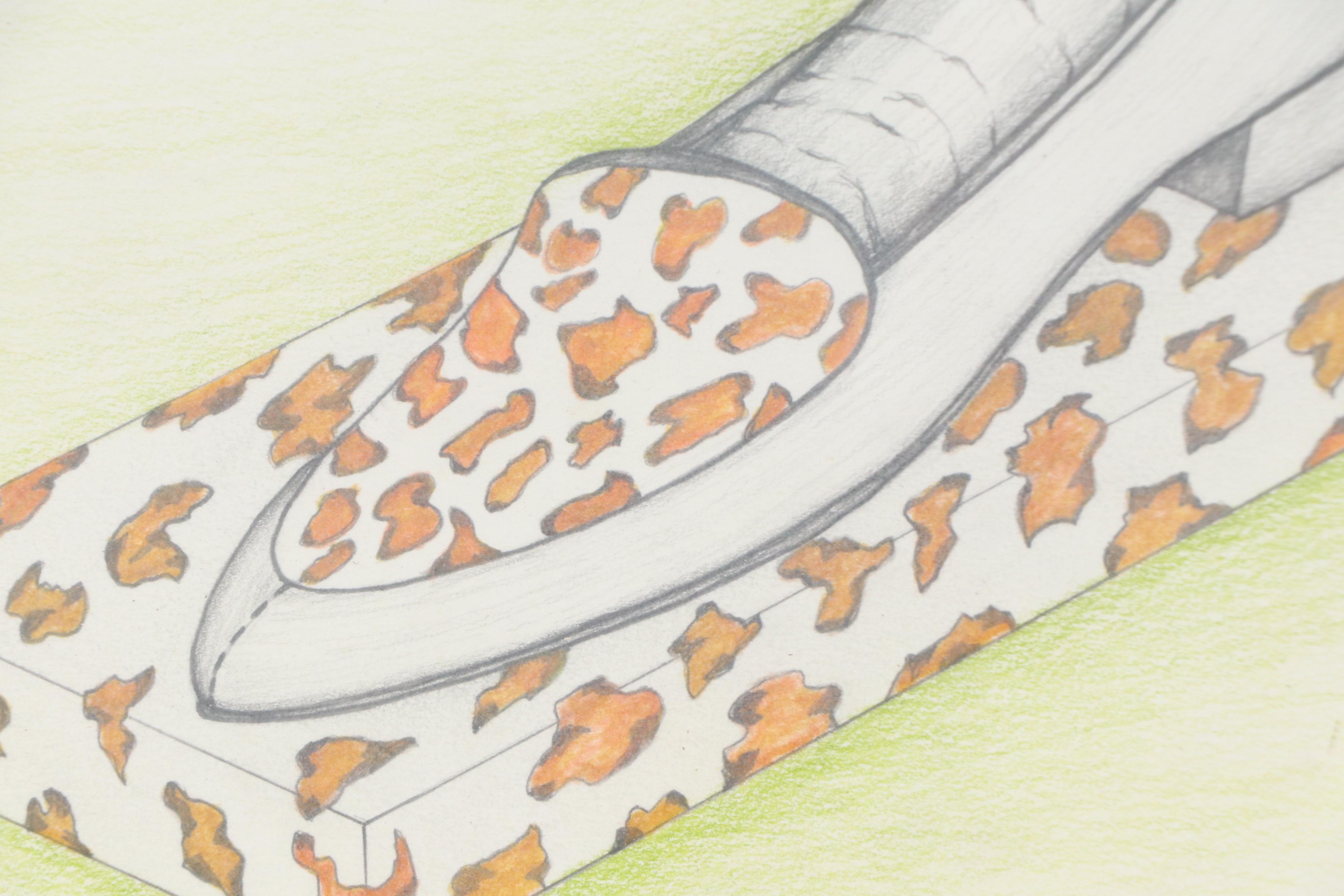 Gary Spradling Colored Pencil Drawing "Shoe-Horn," 1992