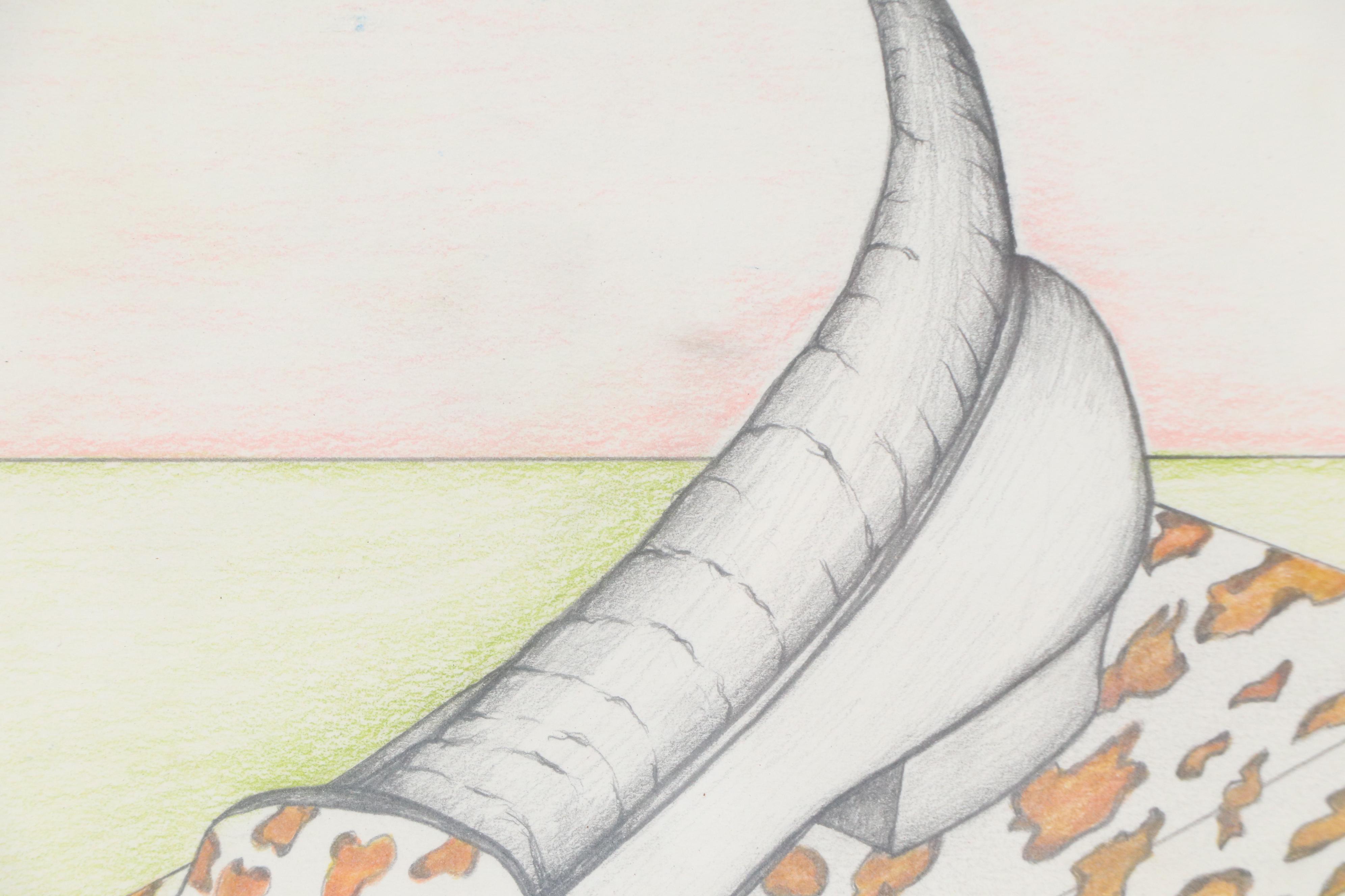 Gary Spradling Colored Pencil Drawing "Shoe-Horn," 1992