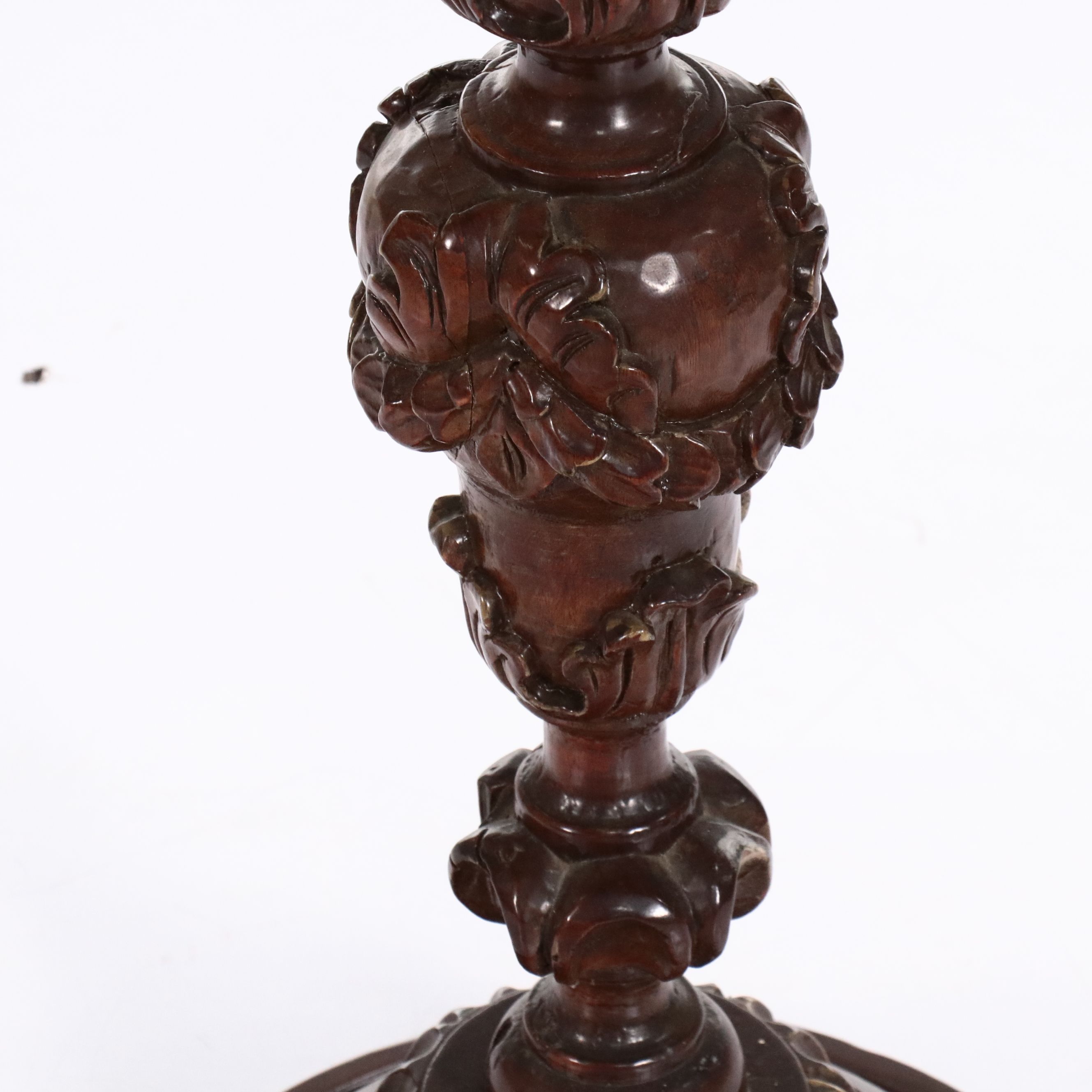 Pair of Renaissance Revival  Style Mahogany Octagonal Accent Tables