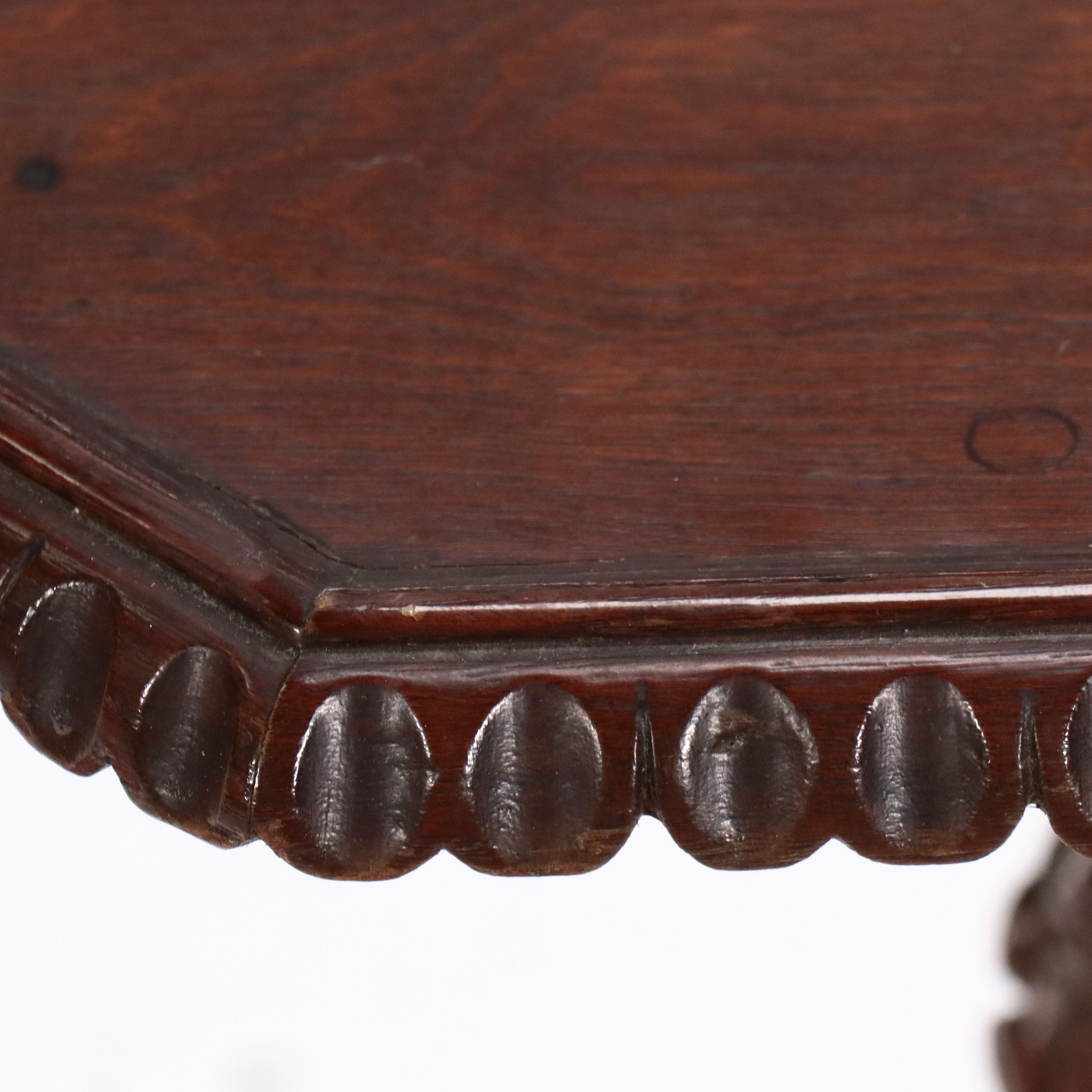 Pair of Renaissance Revival  Style Mahogany Octagonal Accent Tables
