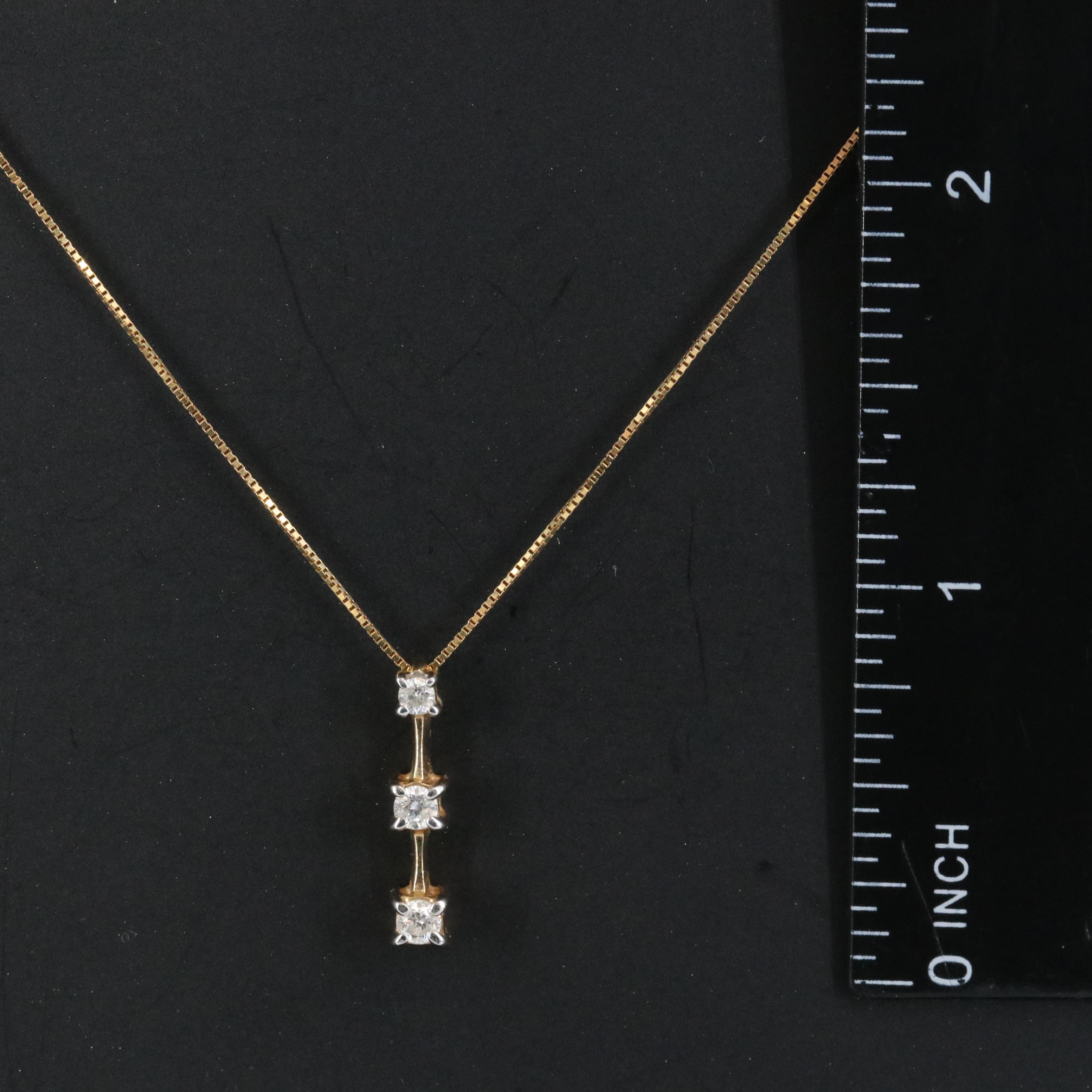 14K 0.25 CTW Diamond Pendant Necklace
