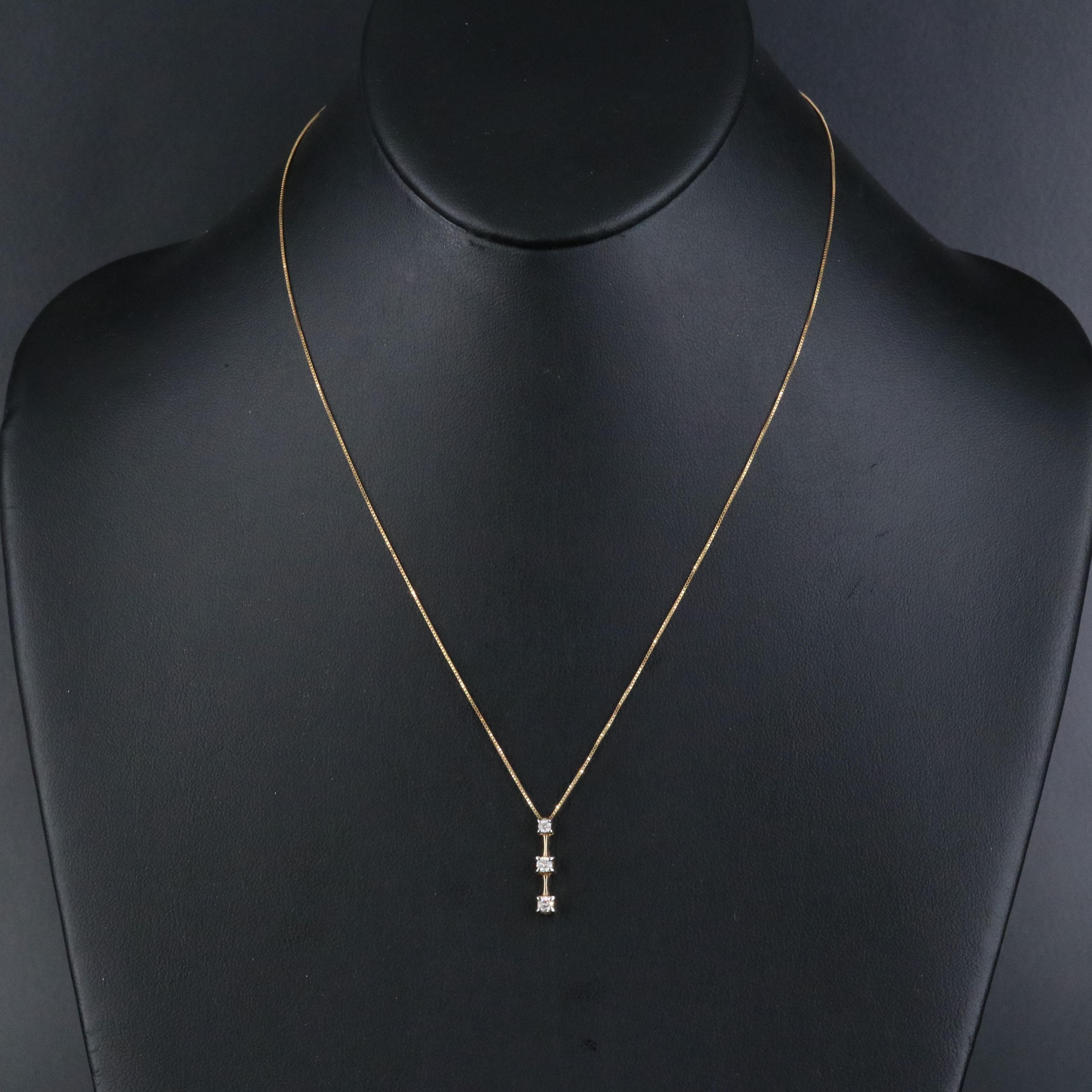 14K 0.25 CTW Diamond Pendant Necklace