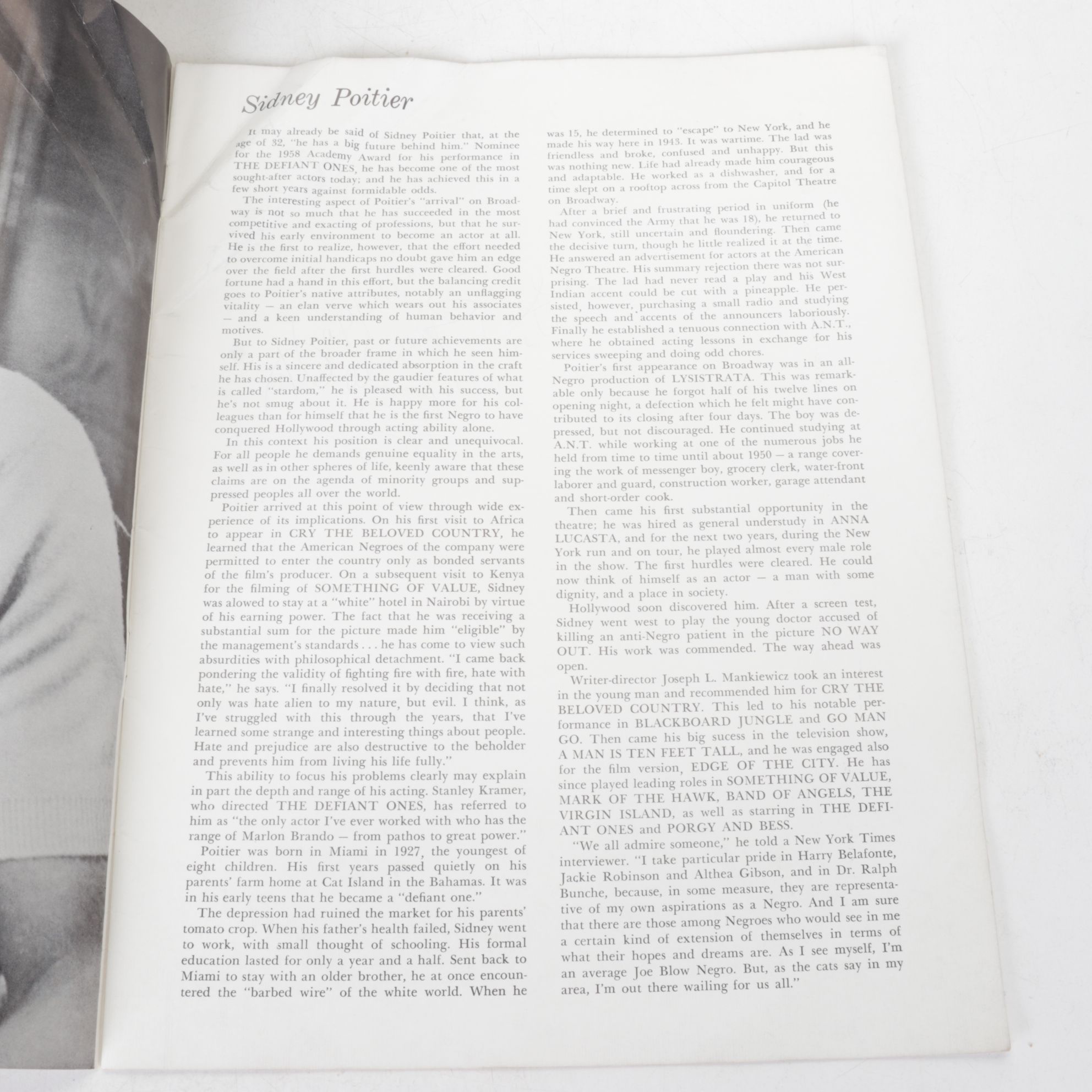 Sidney Poitier Signed "A Raisin in the Sun" Program & "The King and I", 1959